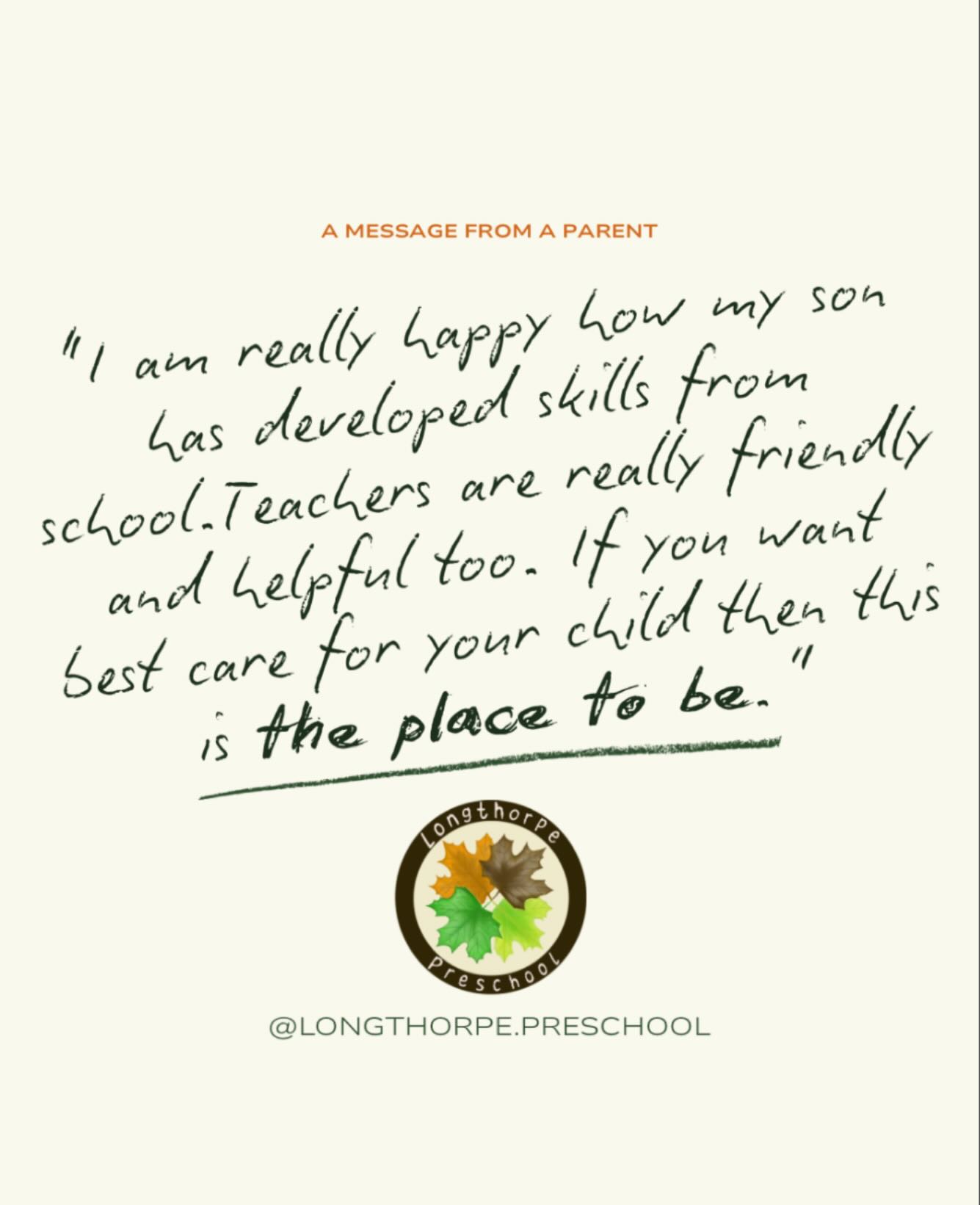 Our families are at the heart of everything we do!
Your feedback means the world to us🌍
We’d love to welcome you- check out our website for more information.
#earlyyears #earlyyearslearning #preschool #peterborough #childcare