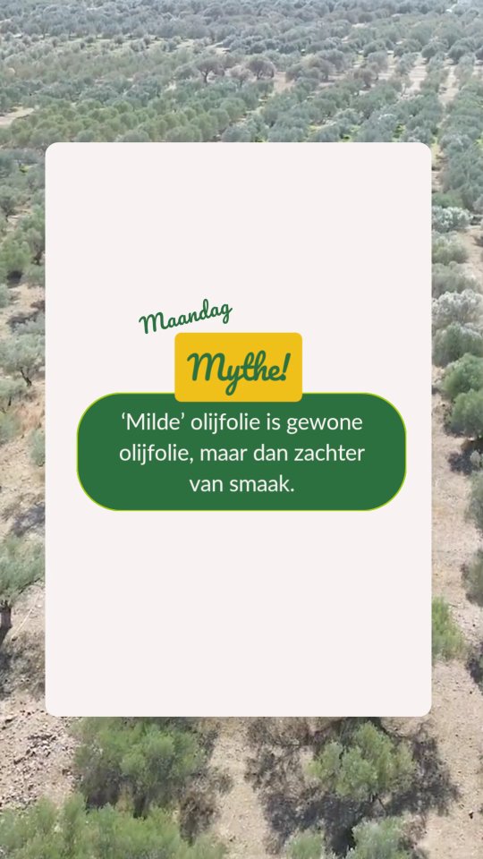 🟡 MAANDAG MYTHE
‘Milde' olijfolie is gewoon olijfolie met een mildere smaak.”
Nee. 🙂↔️
'Milde' olijfolie is geen smaakcategorie. Het is één van de namen die vaak worden gebruikt
voor geraffineerde olijfolie.
Dat geldt ook voor termen als classico, pure, light, traditional of premium.
Olie zonder de vermelding extra vierge is geen extra vierge olijfolie.
Geraffineerde olijfolie wordt ontgeurd en ontkleurd om defecten te verwijderen.
Daarbij verdwijnen geur, smaak en vrijwel alle polyfenolen (de superhelden in goede olijfolie🦸🏼♀️ ).
Om het product alsnog “olijfolie” te mogen noemen, wordt meestal een kleine hoeveelheid extra vierge olie toegevoegd.
Extra vierge olijfolie is de enige categorie
die van nature smaak, aroma en antioxidanten bevat.
#oleefsmaandagmythe #extraviergeolijfolie #oleef #laatjenietfoppen #geengesjoemel