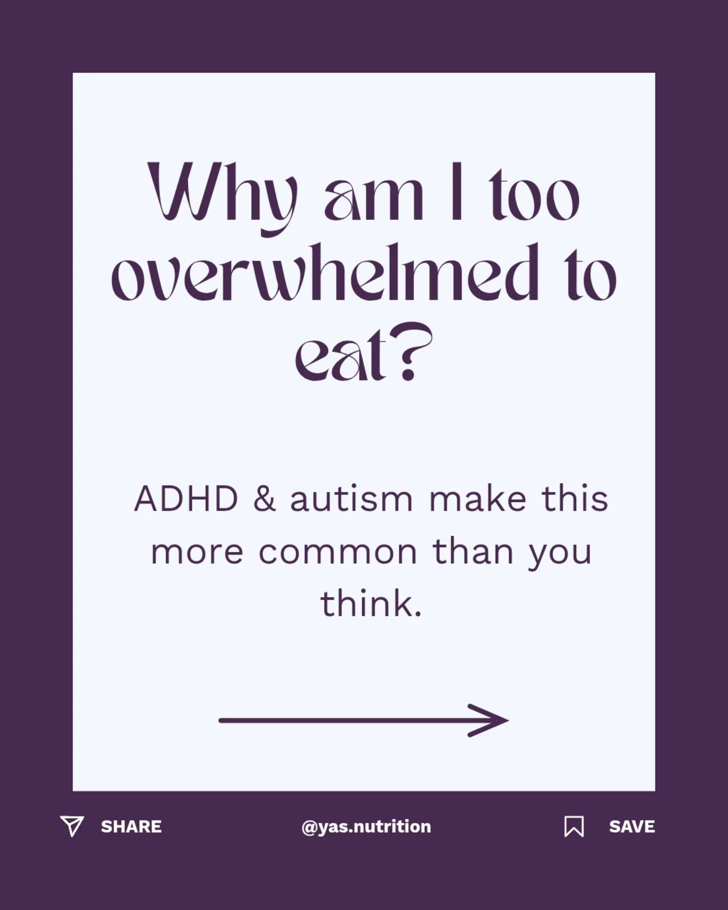 Why am I too overwhelmed to eat?
If you have ADHD or autism, this is often executive dysfunction, not a lack of motivation.
Overwhelm, burnout, shutdown, and task paralysis can make eating feel like too much work. Hunger cues may disappear, decision-making becomes harder, and feeding yourself drops to the bottom of the priority list, even when you want to eat.
You are not lazy.
You are not broken.
Your brain just needs more support.