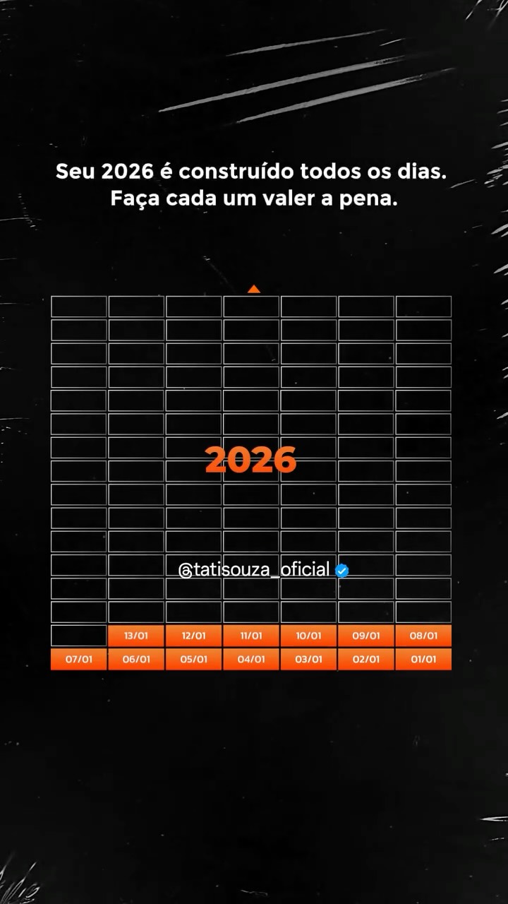 🧡 2026 não é só um número, é a construção de cada dia. O que você faz agora é o alicerce do seu futuro. Cada dia conta, cada ação tem um propósito.
🔥 Vamos fazer deste ano o melhor da nossa vida! O que você está fazendo hoje para alcançar o seu amanhã? O tempo passa rápido, mas você tem o poder de fazer cada dia valer a pena.
💫 Cada escolha, cada passo, é um movimento em direção ao seu propósito. Vamos juntos fazer 2026 um ano inesquecível!
#FazerValerAPena #LiderançaConsciente #Autoliderança #TatiSouza #AnoNovo #Transformação
#desenvolvimentopessoal #autoconhecimento #borafazervalerapena #carreira #palestrante