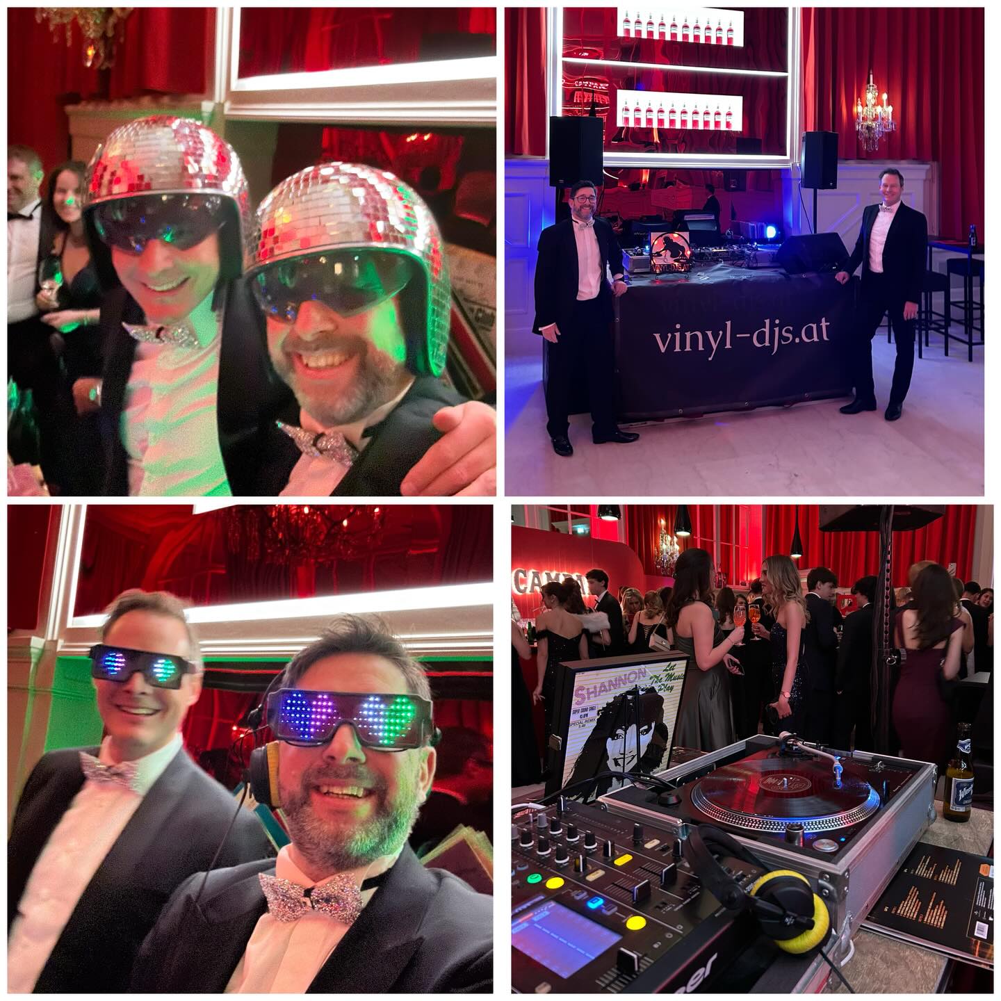 Wir als @vinyl.djs rockten die Vinyl Disco am @wu_ball bis 4 - es war so viel Spaß mit allen unseren Freunden und Gästen. 😄🤗💃🏻🕺🏻🤩 ton by @3vents_veranstaltungstechnik 👍