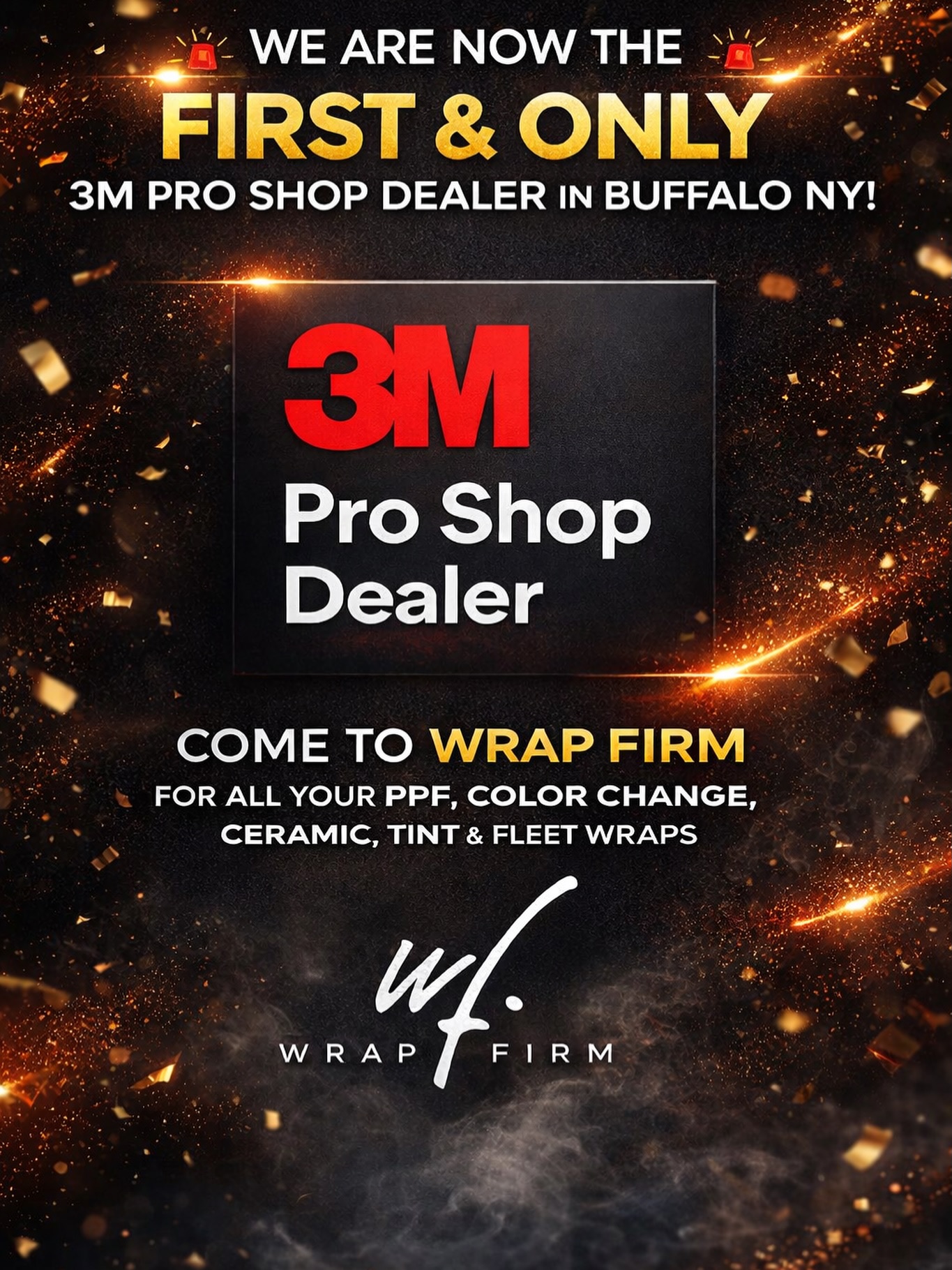 🚨 BIG NEWS, WNY! 🚨
We’re proud to announce that Wrap Firm is now the FIRST and ONLY certified 3M Pro Shop Dealer in Buffalo, NY 🎉
This is a huge milestone for our team, and we couldn’t be more grateful to partner with @3mfilms , a global leader in innovation, performance, and quality. Becoming a 3M Pro Shop means our customers get top-tier materials, proven installation standards, and manufacturer-backed confidence on every job.
If you’re looking for PPF, color change wraps, ceramic coating, window tint, or full fleet branding, there’s only one place to go.
👉 Come to Wrap Firm — where premium products meet expert craftsmanship.
Thank you to our customers and partners for trusting us and helping make this possible. The best is yet to come.
#WrapFirm #3MProShop #FirstInWNY #WesternNewYork #VehicleWraps PPF ColorChangeWrap CeramicCoating WindowTint FleetWraps 3MFilms 🚗✨