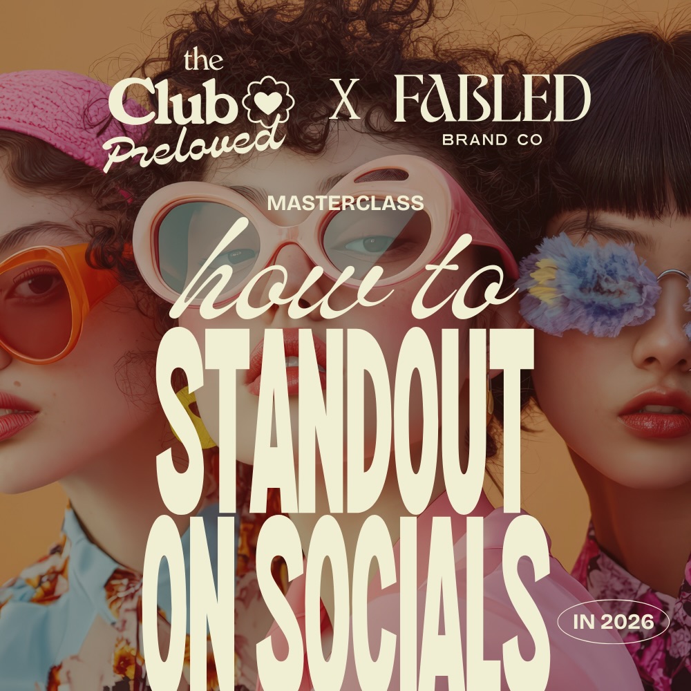 Your socials aren’t broken.
You just need a Club Masterclass 🎓🪩
*and today we’ve officially launched our very first one.*
Tickets: £35 for Club members / £49 non-members
It’s online. It’s global. Anyone is welcome.
If you’re a small business owner, founder, creative or side-hustler and 2025 left you stuck, burnt out, or invisible online (you’re not alone), this is for you.
In February 2026, The Club Preloved x Fabled Brand Co. are hosting a live online hour masterclass on how to stand out on social media in 2026.
YOU’LL LEARN:
✨ Brand, Story & Visuals with brand expert @clarethorpe_
• Build a brand people connect with (not just the algorithm)
• Understand what visuals actually work for online business now
• Create human, honest content that resonates
• Learn why pre-loved & sustainable brands are winning in 2026
• Get simple steps for cohesive, on-brand visuals
🤠 Socials, Strategy & Community with content guru @laurenrestyle
• Turn your bio into a customer magnet with SEO
• Know exactly what to post (even when big brands dominate)
• Stay ahead of the social trends shaping 2026
• Grow real community, not just followers
• Save time with tools that make socials easier
• Create strong content themes so you never feel stuck
AND
One attendee wins a mini brand audit + mini social media audit 🤌🏼
Comment “CLUB” and we’ll send you the ticket link directly. Be quick though, they’re already selling fast.
We can’t wait to support you and your business this year.
Lauren & Clare 🤍