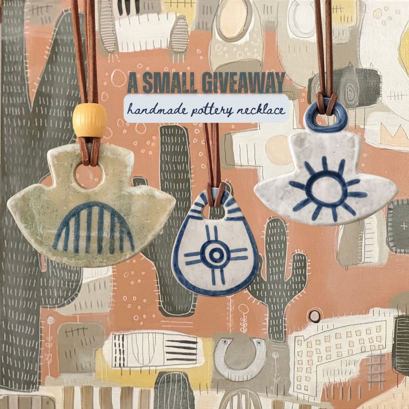 A small giveaway. One handmade pottery necklace made by me. *May not be one of these—I will intuitively choose what to send the winner!
To qualify:
*follow @amytwomeypainter on Instagram
*like this post
*comment where you'd wear one of my necklaces
*tag friends you know who love supporting local artists
Giveaway closes 2/16. The winner will be announced on my Instagram story.
#giveaway #freeartfriday #contest #supportlocalart #winner