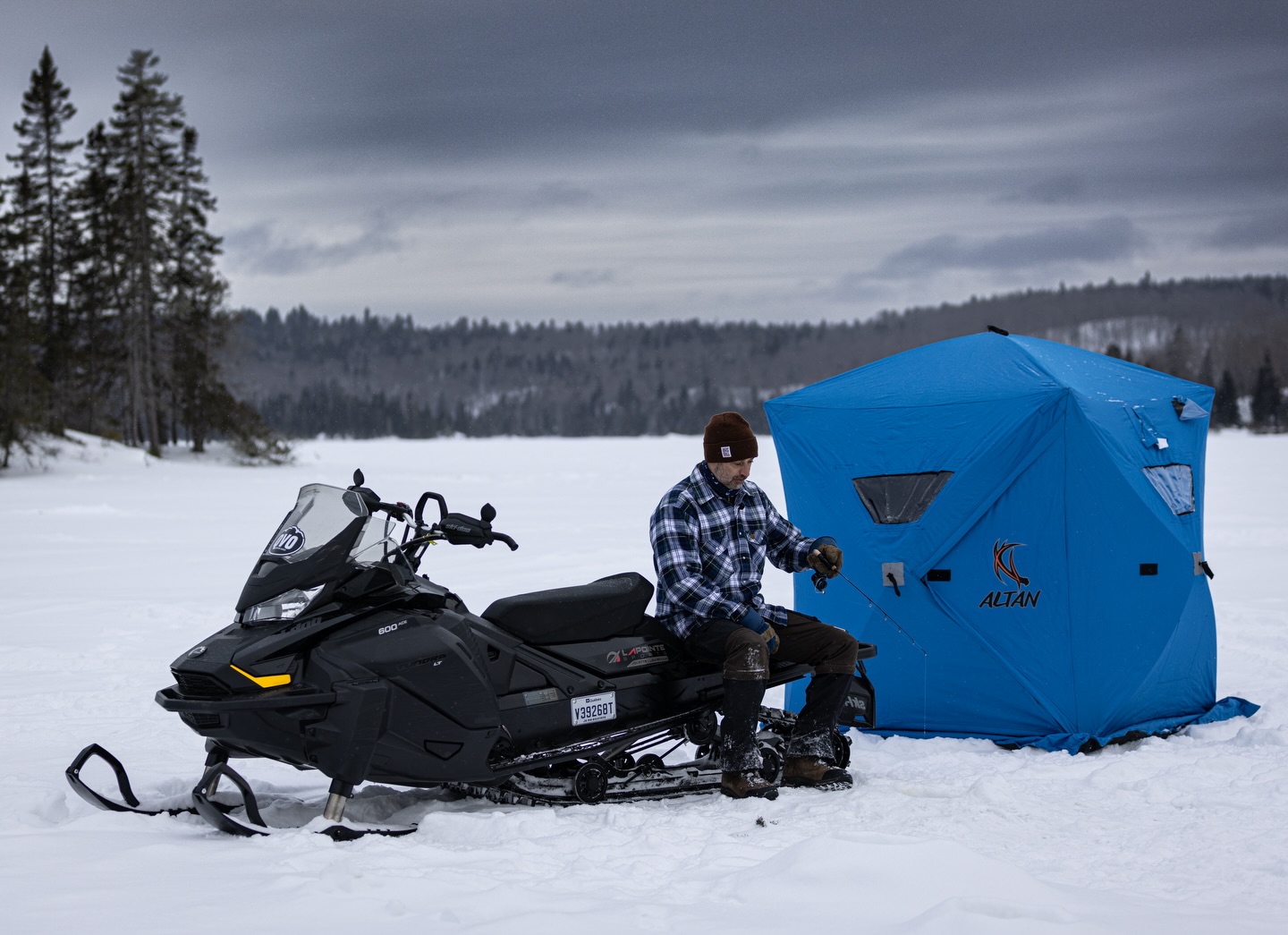 Safe on the ice, warm and comfortable in the Altan Polar Ice fishing Tent!!!