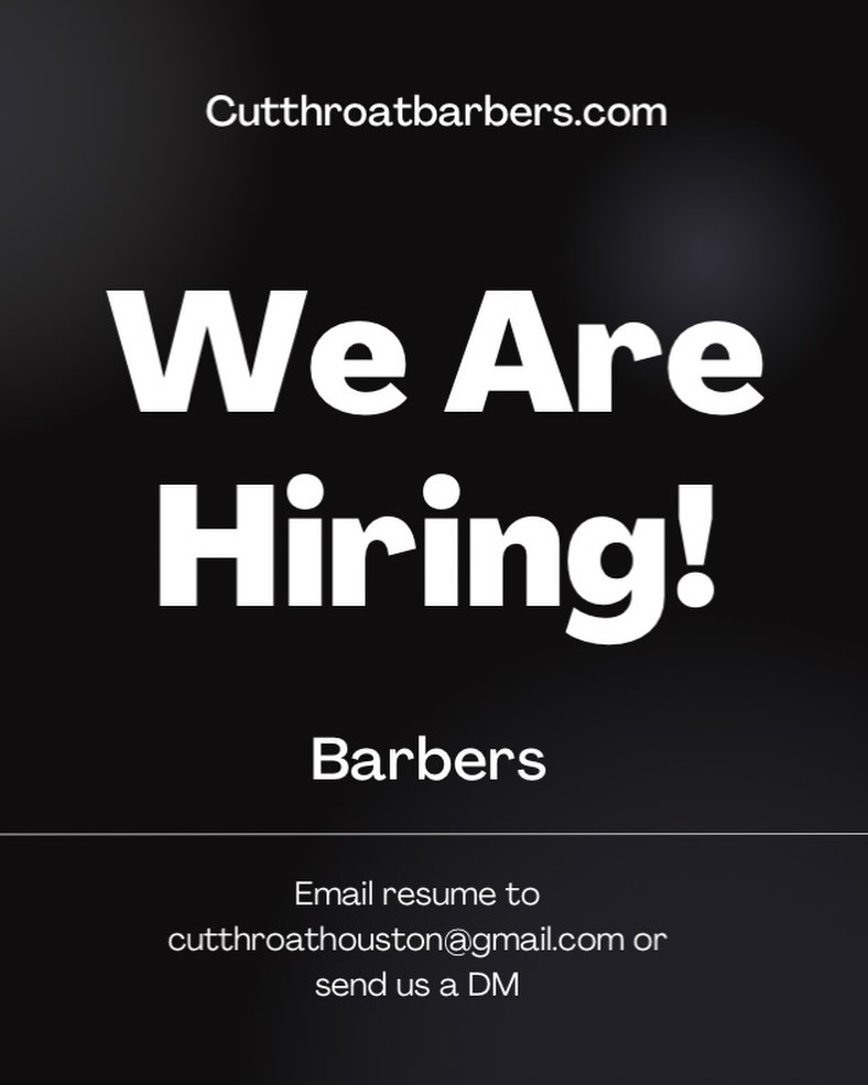 Great chance to join our team! Looking for motivated, professional, licensed, barbers and cosmetologists. Make a change in 2026 and join our team today!