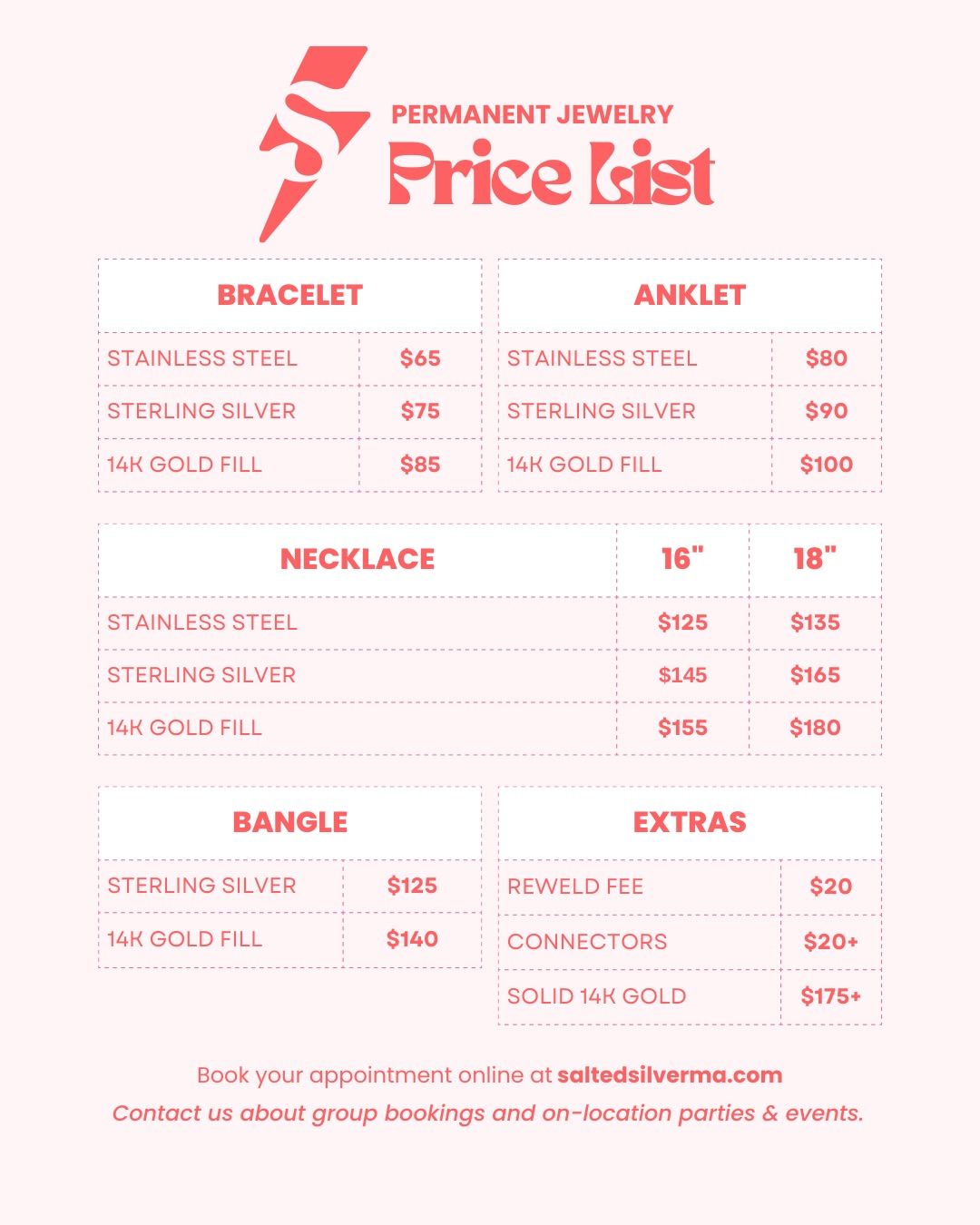 Grab your bestie, pick your chain—and make it FOREVER 💖 Permanent jewlery available @shopcalico & on-location for your parties & specials events! Visit saltedsilverma.com for appointment bookings & more info! #permanentjewelry #permanentjewelrypopup #newbedford