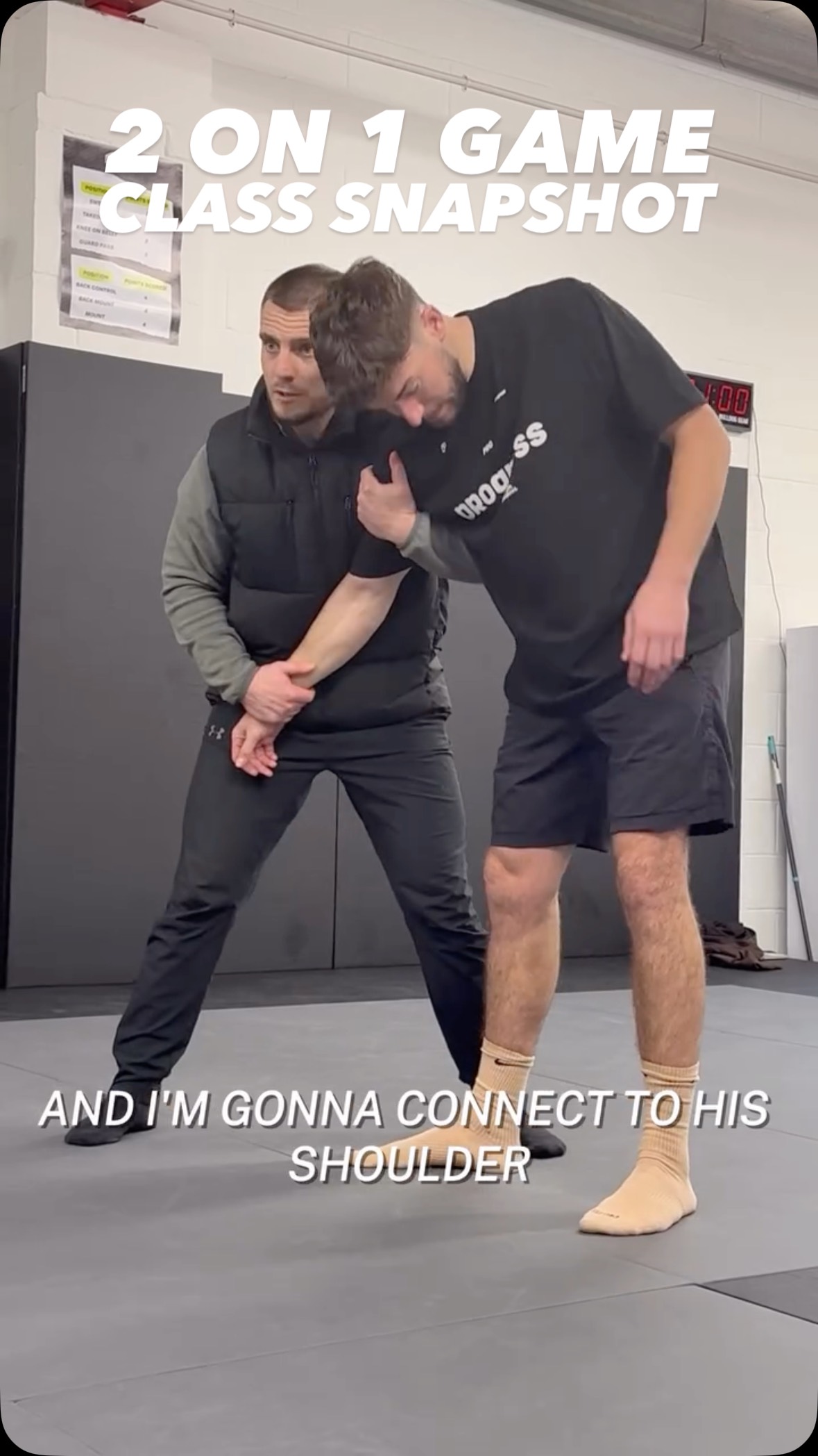 A little snapshot into one of our foundations classes 👀
A large focus of our foundations program is exposing our students to novelty — new connections, new positions and new problems to solve.
By early exposure to a variety of contexts, it helps to build a broader understanding of the overall game we play and how each element can be used to their advantage.
In this class, we centred our attention on utilising 2-on-1 connections from a standing position and exploring how that connection can be used to create angles and unlock further attacking opportunities that lead to takedowns.
This was done through a simple, task-based game. Starting from the 2-on-1, the attacking player’s objective was to use the connection to progress to a more dominant position — either getting behind their opponent or forcing one of their legs off the floor.
The defensive player’s task was equally clear: free the trapped arm and return to a neutral engagement.
If you’re thinking about giving Brazilian Jiu Jitsu a go, these classes are centred around beginners and perfect for your first time.
And even better, your first session is on us!