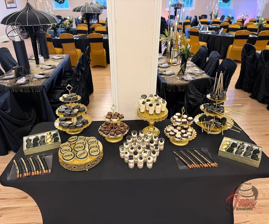 A black and gold steampunks meets Bridgerton themed holiday party.🥳
Because every celebration deserves a show-stopping dessert table.
This fully customized dessert setup was designed to match the theme perfectly and elevate the entire event experience.
On the table:
1️⃣ Cake pops
2️⃣ Chocolate-covered Oreos
3️⃣ Chocolate-covered strawberries
4️⃣ Carmel pretzel rods
5️⃣ Brownie bites
6️⃣Cake shooters
From the dessert selection to the styling and setup, everything was carefully curated to fit the event’s vibe. 🎉
If you’re planning a celebration, you can order your own custom dessert table. We tailor everything to your theme and set it up right at your event venue.
📩 DM me or visit my website to start planning your custom dessert table today.
-
-
-
#DessertTable #CustomDessertTable #DessertTableSetup #EventDesserts #PartyDesserts #CustomDesserts #tallahasseebaker #tallahasseeevents #tallahasseeparty #jazikreations