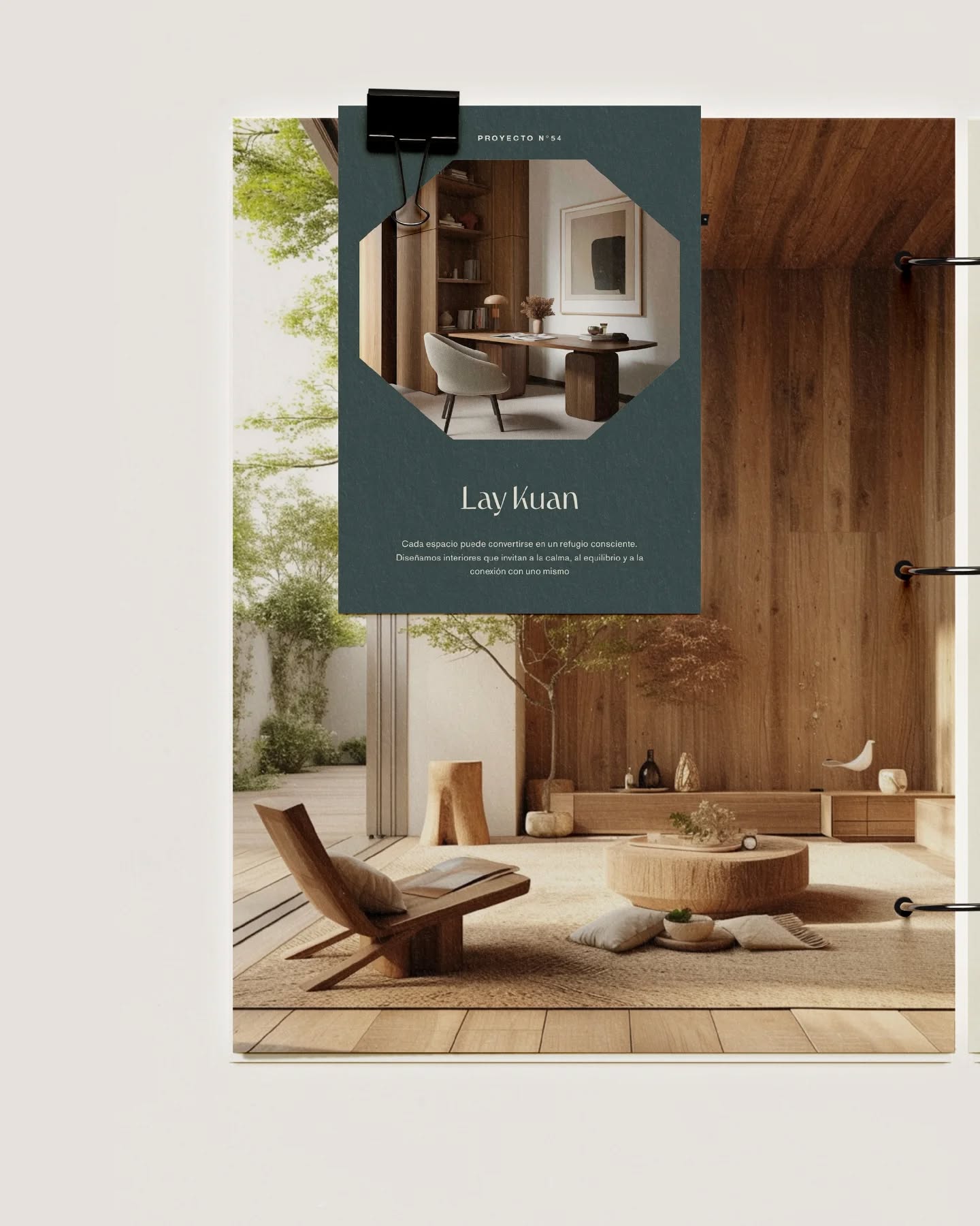 Este es el resultado de Lay Kuan Studio.
Una marca de interiorismo que tenía muy claro lo que quería transmitir: crear espacios que conecten con quienes los habitan.
La influencia oriental aparece de manera sutil, no solo como un recurso visual, sino como una forma de entender el espacio: calma, ritmo, silencio y armonía.
Las formas y trazos se inspiran en elementos como la tinta china, la arquitectura y aquellos espacios que hablan a través del silencio.
Cada detalle responde a una intención. El color jade se integra como elemento central, aportando profundidad y significado, y reforzando la conexión entre tradición y una mirada contemporánea.
Una identidad pensada para reflejar la sensibilidad del estudio y su manera de diseñar: con criterio, cuidado y atención al detalle.