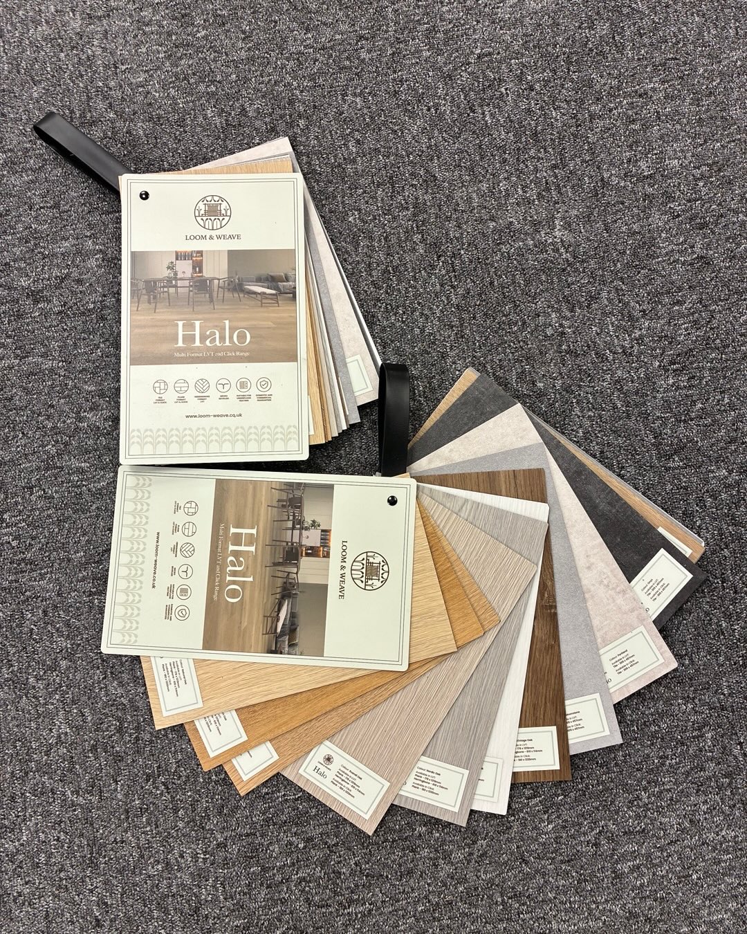 NOW IN STORE!!
We've an exciting new range of LVT and Click Flooring made available to us from our partners at Loom & Weave... Their stunning HALO range boasts 11 new colours in a Plank and Tile effect plus 8 of the colours available in a Herringbone Plank too!
These all come with a textured finish and micro-bevelled edges...combined with a 0.3mm wear layer which is perfect for a domestic-residential project as well as light commercial use...
Pop into store if you'd like to see this fabulous new range as well as our vast array of decorative floor-covering options in hard-floor, carpets and vinyls..
Whether it be for a Supply Only or Supply & Fitting...we'll do all we can to help and assist.
#lvt #lvtflooring #lvtclick #lvtdesign #lvtquality
sales@gofloorit.co.uk
01327 220555
...or via our socials