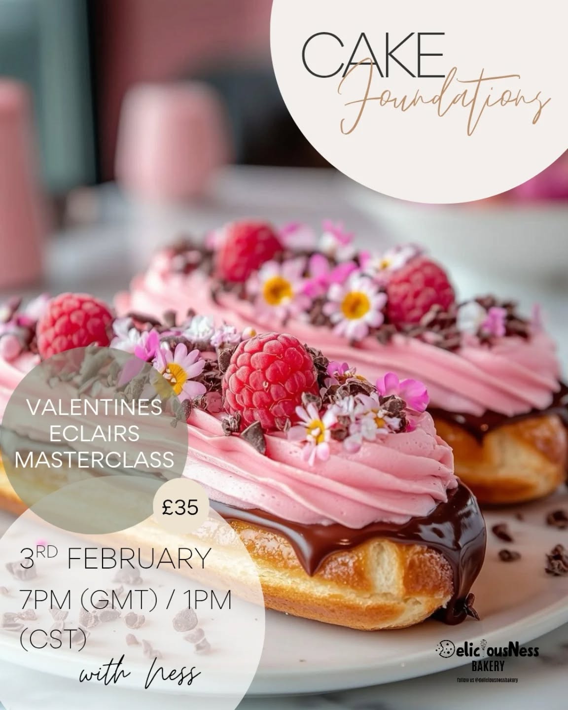 A first for us that we are really excited about, learn some patisserie magic with @deliciousnessbakery just in time for valentines treats
Learn to make beautiful chocolate éclairs to wow your other half or customers
Comment LOVE and we will send you details
#valentinesbaking #cakeclass