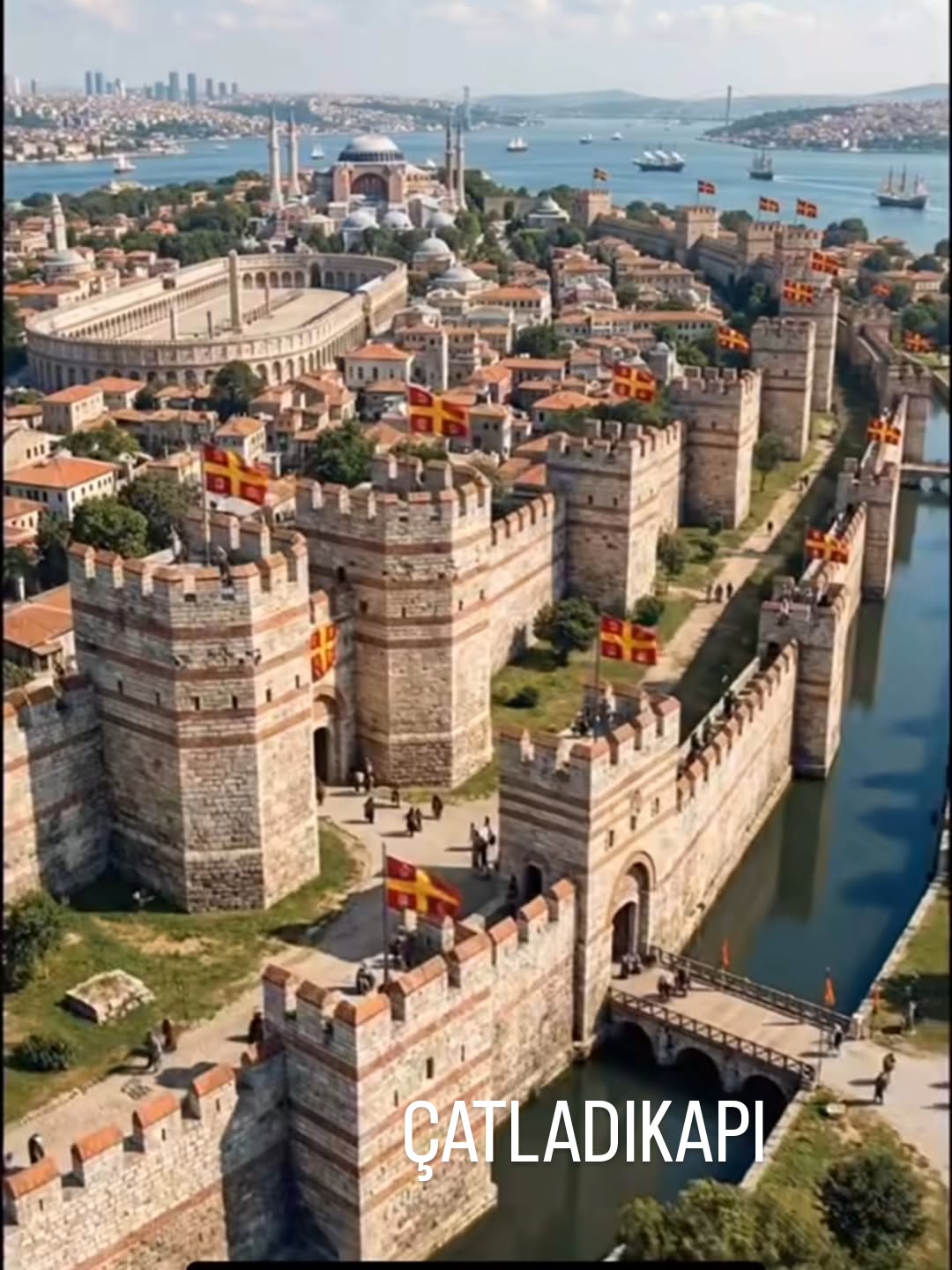 ÇATLADIKAPI bir zamanlar...
Roma devri
Bugünkü sahil yolunun olduğu yerde Roma şehir surlari ve şehre giriş kapılarından biri olan ÇATLADIKAPI