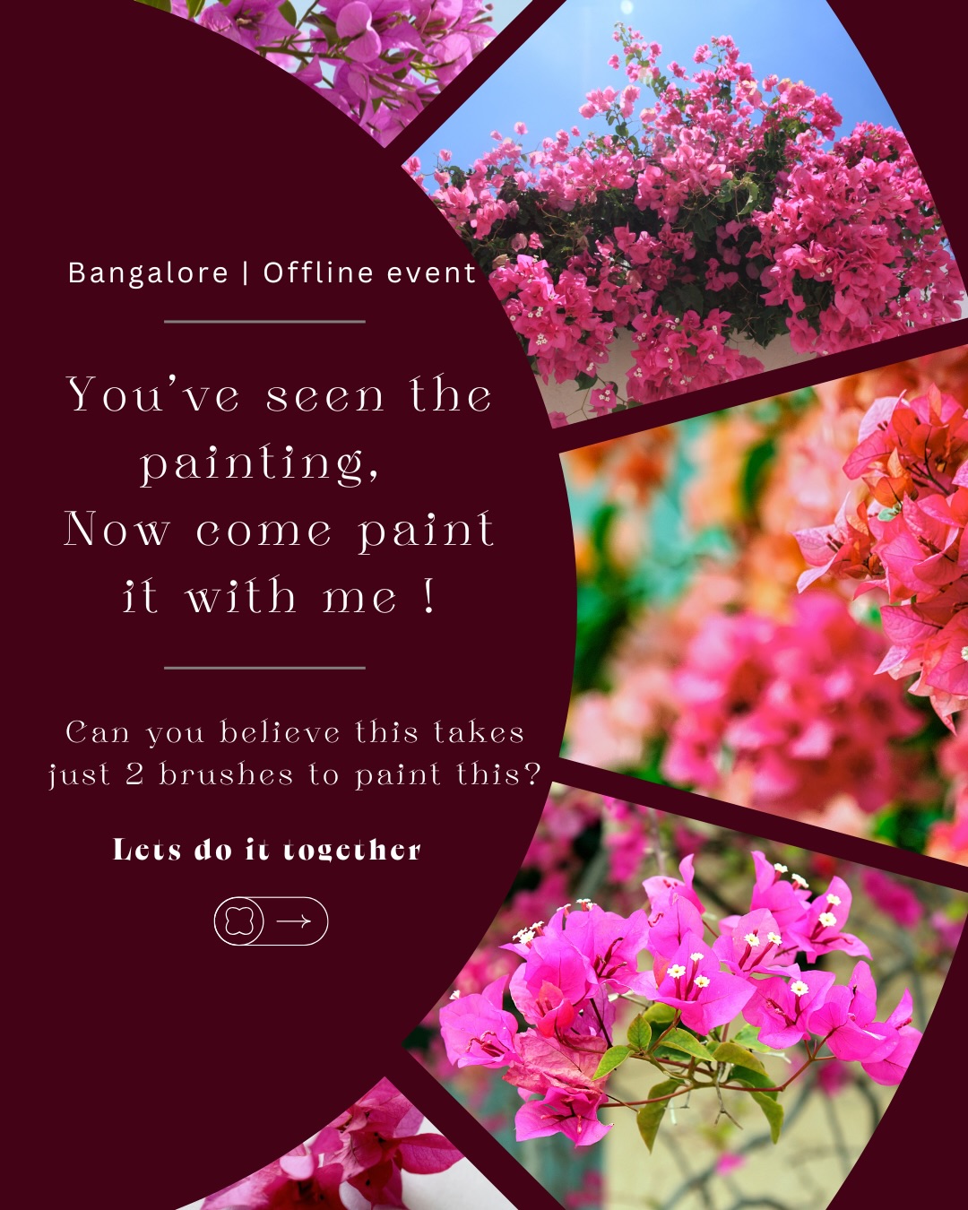I remember the first time I tried painting bougainvillea.
It was vibrant, wild, and beautifully messy just like the real thing.
So I practiced…
I played with pigments, changed my brush pressure, and explored transparency and eventually, I found a flow that felt like perfect.
I’m teaching this dreamy floral piece live in Bangalore and I’d love for you to join me. No sketching, just color, movement, and a lot of fun.
It’s for beginners, for floral lovers, and for anyone who wants to slow down and paint something beautiful.
#bougainvilleaworkshop #watercolorworkshop #bangalore
#loosewatercolorflorals
#bangaloreartworkshops
beginnerfriendlyart
floralwatercolorartist
watercolorforbeginners
paintwithme
madewithwatercolor
artclassonline
madhurasfloraldiary