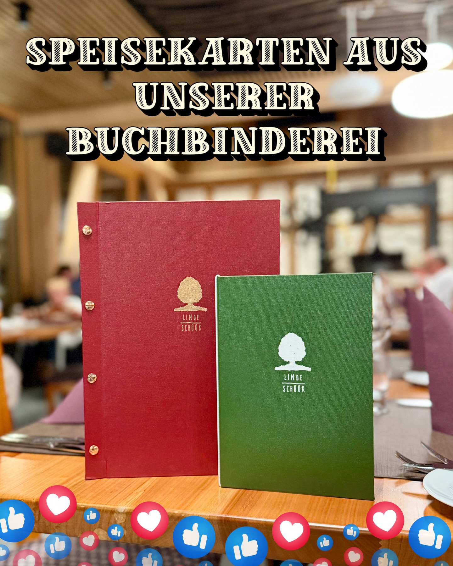 Wusstest du, dass wir in unserer #buchbinderei individualisierte Menu- und Weinkarten produzieren? So durften wir kürzlich auch für die neu eröffnete und wunderschöne @linde_schuur in Steinhausen Kartenhüllen herstellen🥰 Wie gefallen sie dir?😎
#freypapeterie #dagmersellen #buchbinden