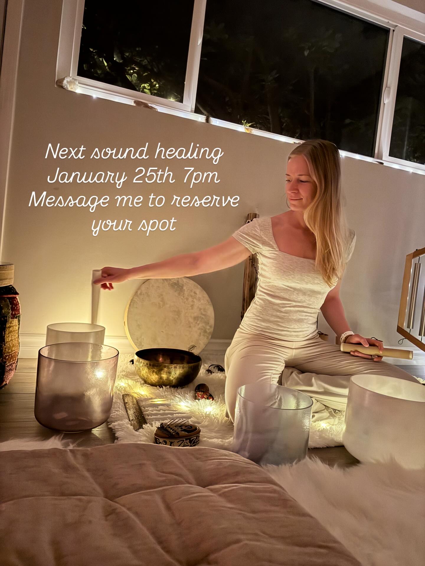Sound Healing Sundays ✨
Space is limited to 7 people (and this is already booking up…5 spots left)
Next one is January 25th
7pm
$35
Message me to reserve your spot
Find stillness in the healing frequencies of these instruments.
📸 @derekocampo
#soundhealing #meditate #heal #calm #peace