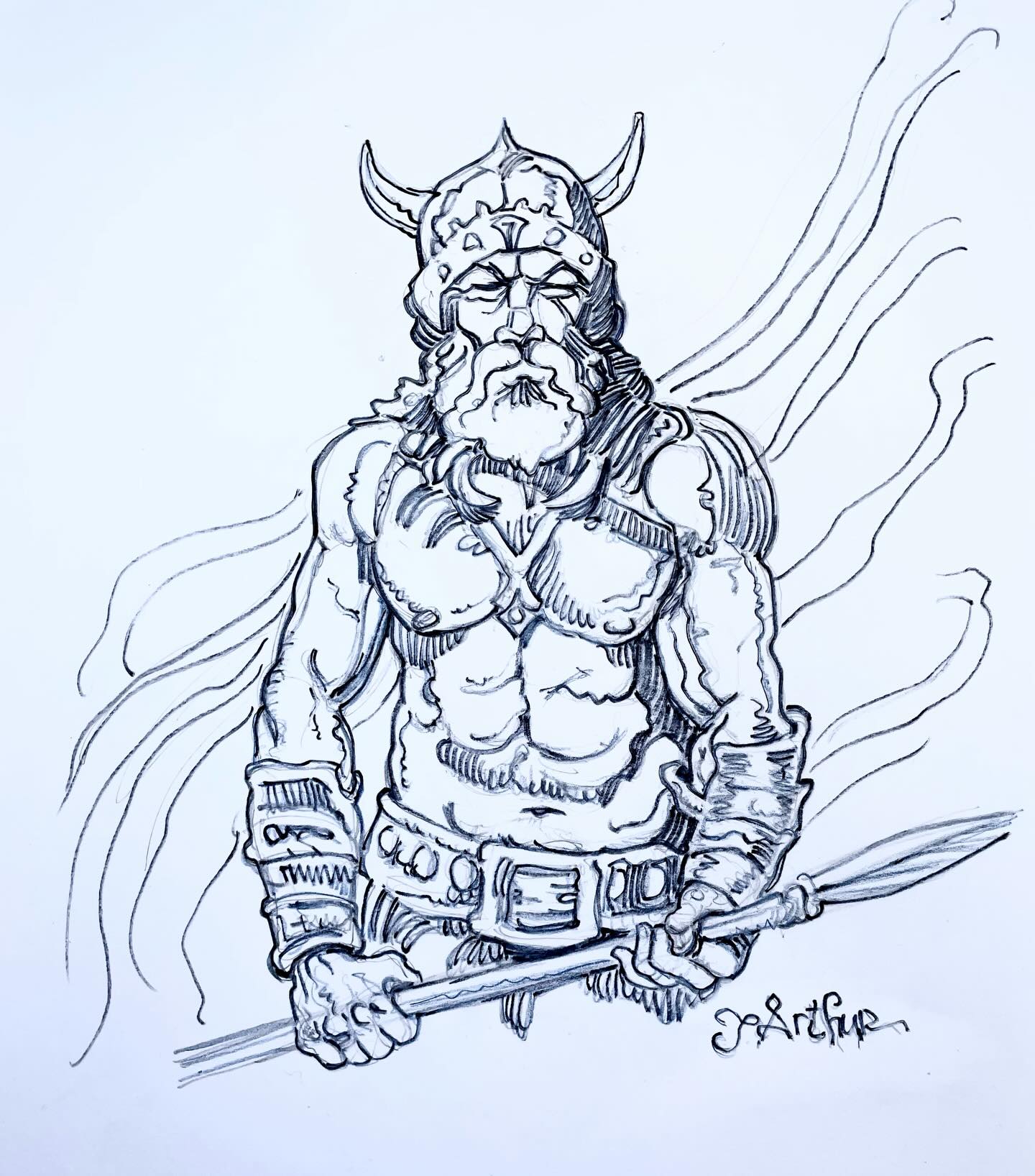 “Warrior” A sketch/study from Crestline artist John Arthur. See this and more at Mystwood Gallery in Historic Top Town.
art #artist #illustrator #illustration #fantasyart #fairytale