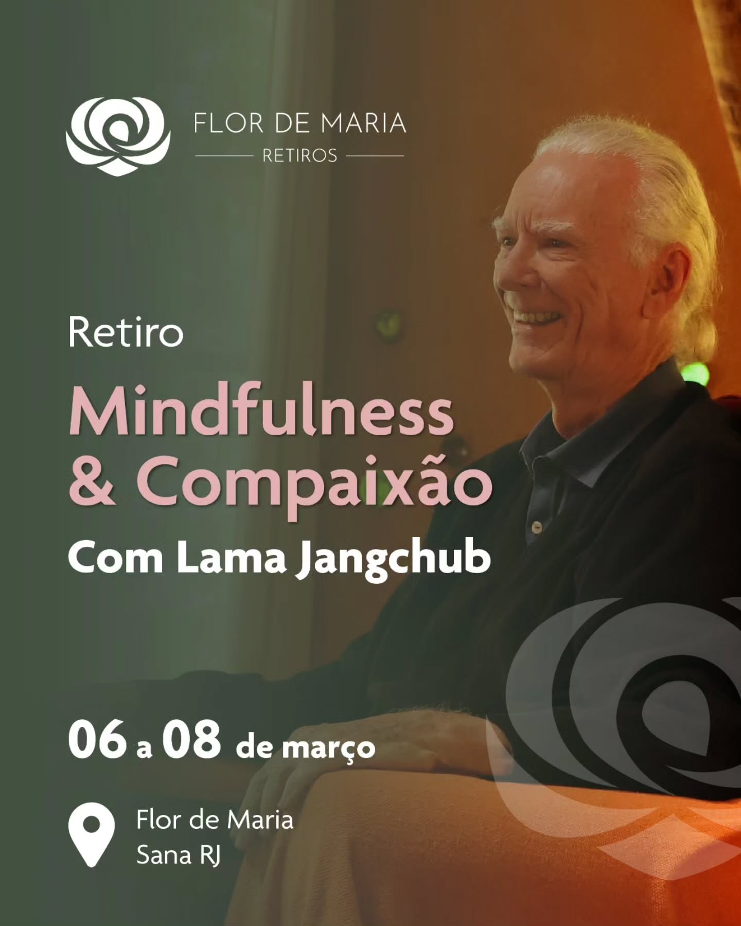 Já estamos no Lote 1 do Retiro Mindfulness e Compaixão, que vai acontecer de 06 a 08 de março, aqui no coração da Mata Atlântica, no espaço Flor de Maria, no RJ.
🙏🏽 Este retiro será uma oportunidade para se nutrir de sábias orientações e se aprofundar nas práticas de mindfulness e compaixão, principalmente em momentos desafiadores. Além disso, aprender a integrá-las na vida diária.
O facilitador, Jangchub Reid, nascido na Nova Zelândia, é professor de meditação desde 1973. Iniciou sua formação e estudos sobre o Buddha Dharma em 1975, com seu professor principal, Namgyal Rinpoche, grande mestre das principais tradições budistas. Jangchub vive no Brasil desde 2010 e compartilha ensinamentos de maneira leve e de coração aberto, através da Fundação NovaYana.
🌸 Retiro Mindfulness e Compaixão
🗓 06 a 08 de março
🔅 Com Lama Jangchub
📍 Flor de Maria - Sana/RJ
Em tempos desafiadores, há práticas que nos devolvem ao essencial. Entre o som do silêncio e o toque da presença, você será guiado com leveza e compaixão.
👉🏽 Saiba mais e inscreva-se através do link na BIO!