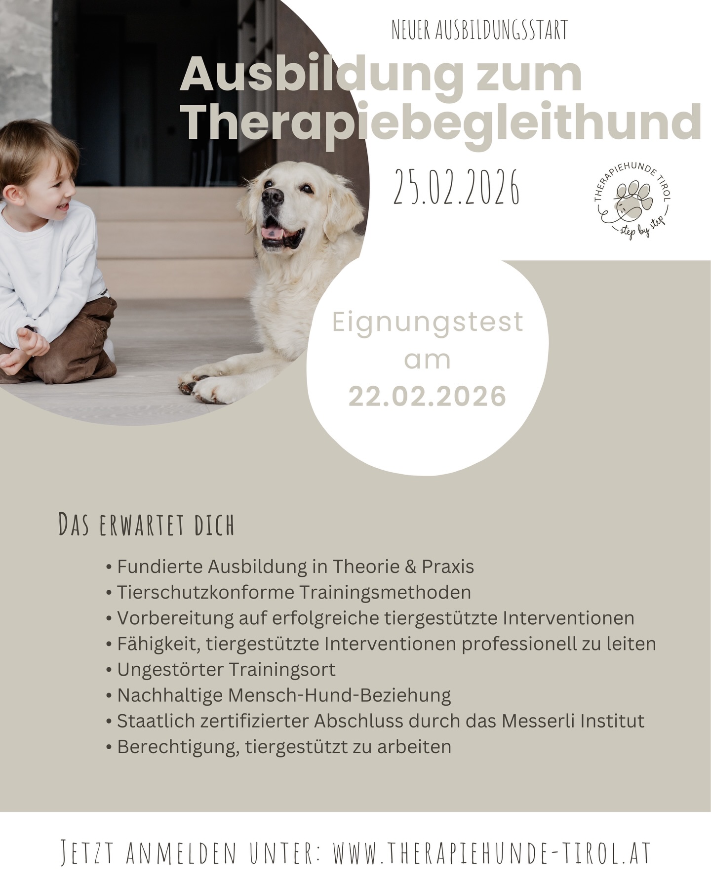 Der Ausbildungsjahrgang zur Therapiebegleithundeausbildung startet schon bald! Sichere dir jetzt deinen Platz 🌟 🐾
#therapiebegleithundeteam #menschhundteam #therapiehund #tiergestütztetherapie #kindnessmatters🦋