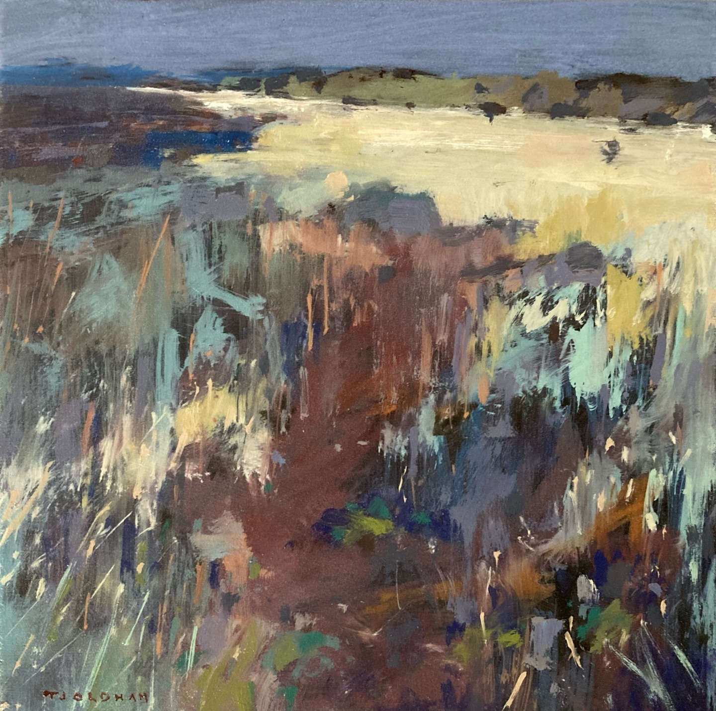 I was by Beckfoot this morning painting in the dunes, so good to be outside in the beautiful light. Unfortunately I forgot my phone so I don’t have any process photos. The time before I forgot my tripod so at least today I got to paint.
It’s oil on board 20 x 20 cm