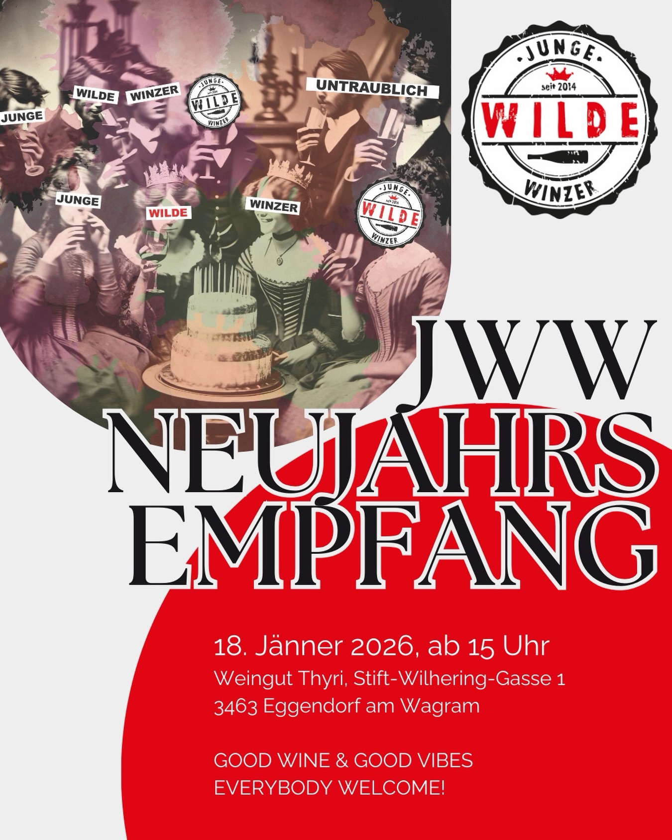 AUFGEPASST LEUTE! 🙌 Am Sonntag ab 15 Uhr steigt unser Neujahrsempfang bei Michi vom @weingut.thyri 🥳 Schaut vorbei auf ein Glaserl (oder zwei) und lasst uns miteinander plaudern und das neue Jahr eingießen! Wir freuen uns! 🙌🥳 #jww #neujahrsempfang #coolwines