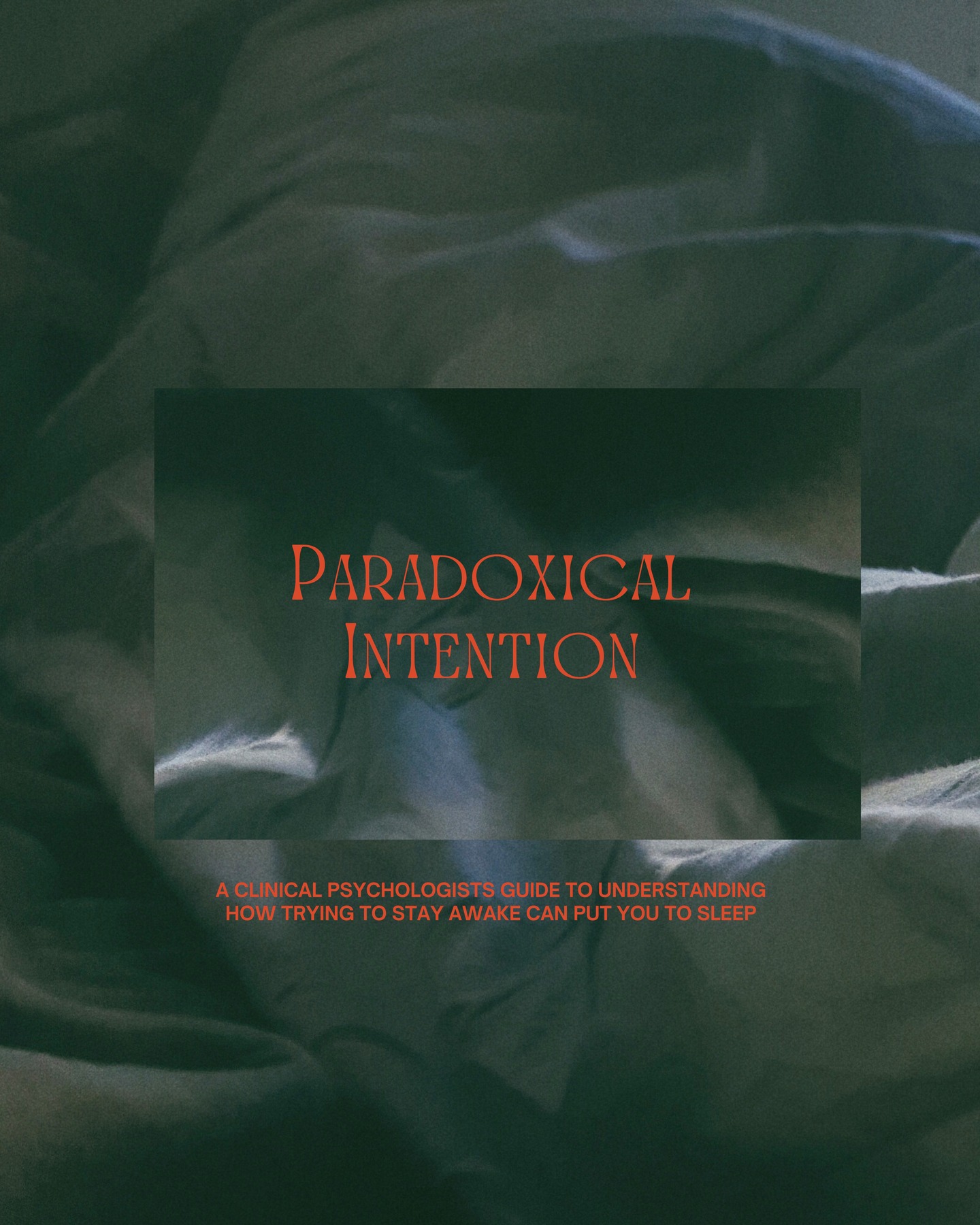 Paradoxical Intention 🧠
The more you try to fall asleep, the harder it gets.
In clinical psychology, we sometimes flip the goal: try to stay awake.
Pressure drops, anxiety eases —and sleep sneaks in.
Less effort. More rest.
