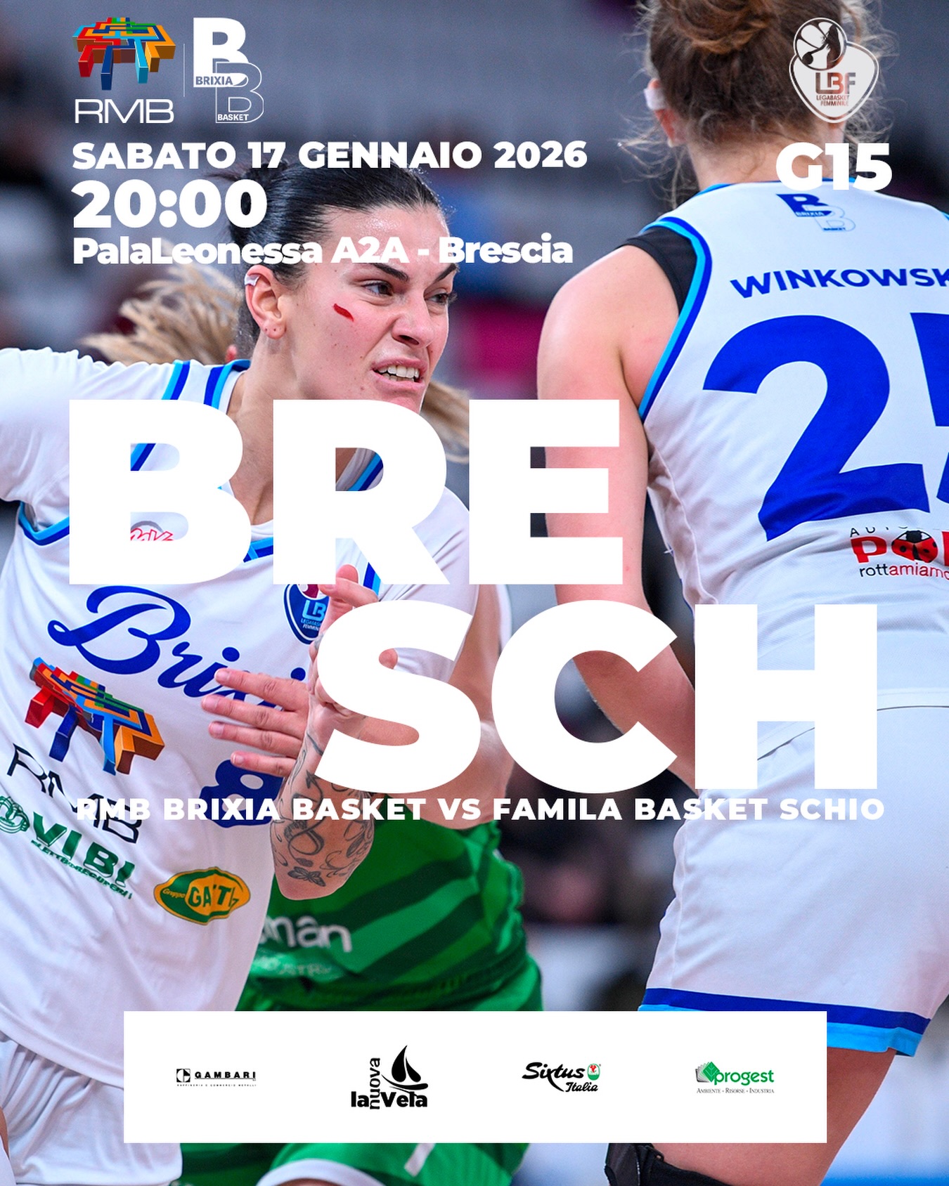 𝗡𝗘𝗫𝗧 𝗠𝗔𝗧𝗖𝗛
SABATO 17/01, h 20:00
PalaLeonessa A2A - Brescia
vs @familabasketschio
#wearebrixia