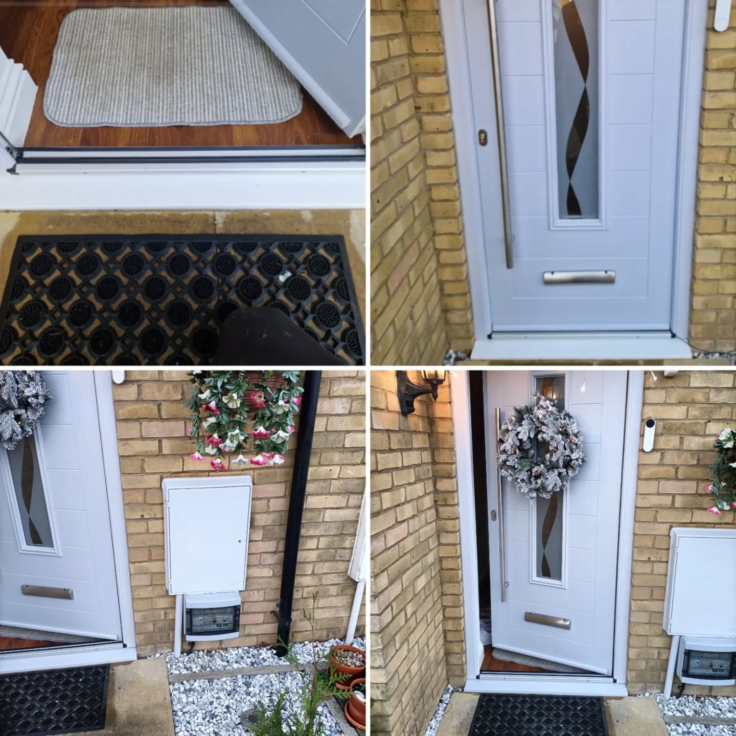 White Door sill and white meter box sprayed to match door and frame using RAL 260 80 05 in Sandy Bedfordshire.
#upvccolours #upvcspraypaintingspecialists
#upvcspraypainting #upvccolourchange #refurb