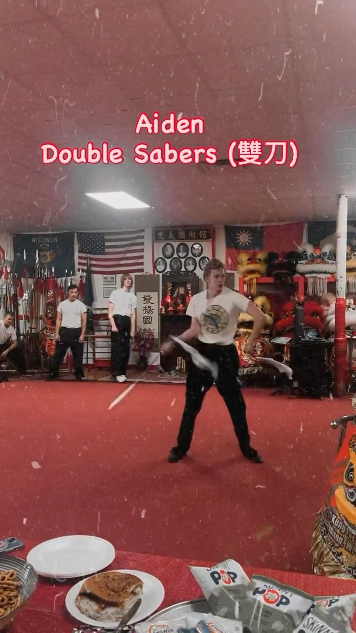 TBT - our 30th anniversary party. Aiden showing his skills with the double sabers (雙刀). #zykfa #kungfu #martialarts #kuoshu #wushu #danecounty #madisonwi