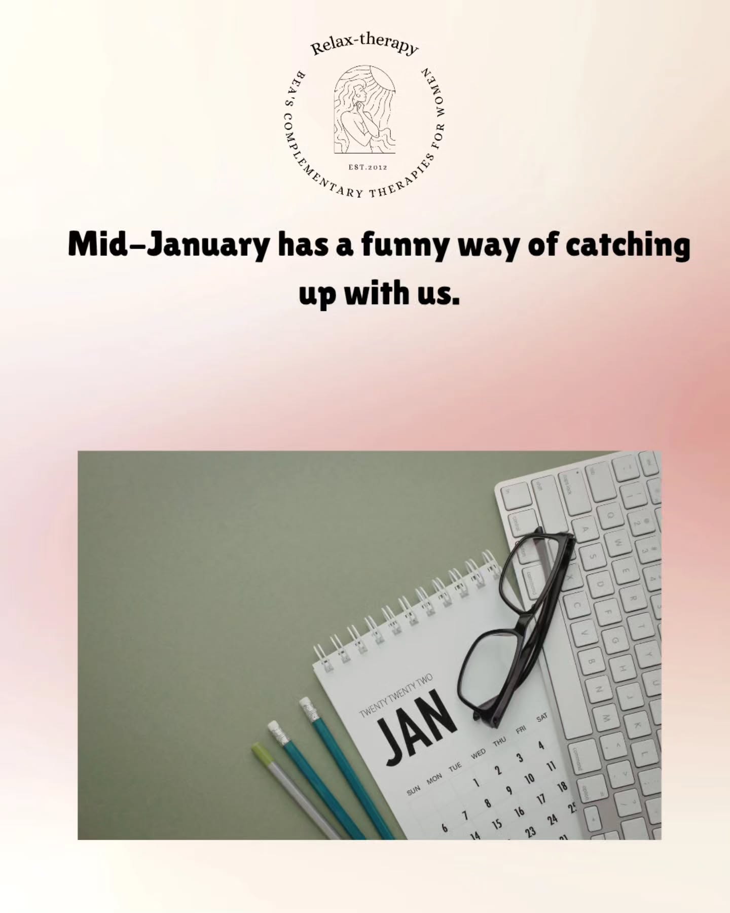 You’re back in routine, showing up, getting things done — but your body feels heavy, your shoulders tight, your energy lower than you expected.
Nothing is “wrong”. This is often the moment when the adrenaline drops and your nervous system finally asks for support.
The Calm Start Collection was created exactly for this point in January.
Slower pace, grounding touch, space to soften and reset — not to fix you, but to support you gently back into balance.
✨I have limited spaces left for January. ❄️
You don’t need to push through this — you’re allowed to be held instead.
