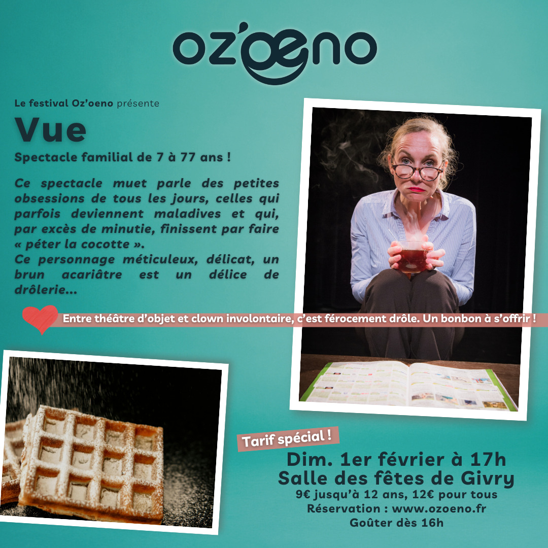 Dans la nouvelle identité du @fest.ozoeno il y a aussi la volonté de proposer des spectacles pour toute la famille !
Seul ou entre amis, avec enfants ou petits enfants, ce solo muet est une performance visuelle cocasse à ne pas rater...
.
.
📍"Vue", durée 1h, tout public accessible dès 7 ans, le 1er février à Givry à 17h.
🍫 Goûter possible avec gaufres et boissons chaudes dès 16h.
🎟 Vos places sur www.ozoeno.fr
.
.
. #ozoeno #festival #givry #théâtre @legrandchalon @achalontourisme @infochalon @lejsl