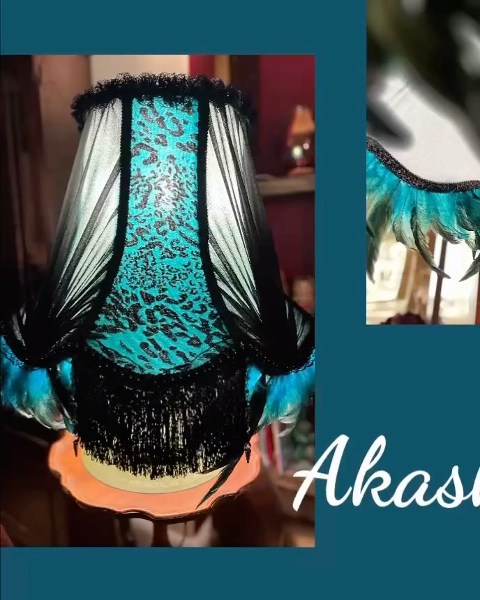 Name: Akaska (Meaning - Female Vampire/Open Sky)
Colour: Turquoise/Leopard Print/Black
Lamp Frame: Scallop 18”
Lamp Style: Table Lamp/Club Lamp
Category: Gothic Burlesque
£341.99
Go to www.ritzyroguelampshades.co.uk
.
.
#ritzyroguelampshades #gothic #burlesque #vintage #victorianlampshades