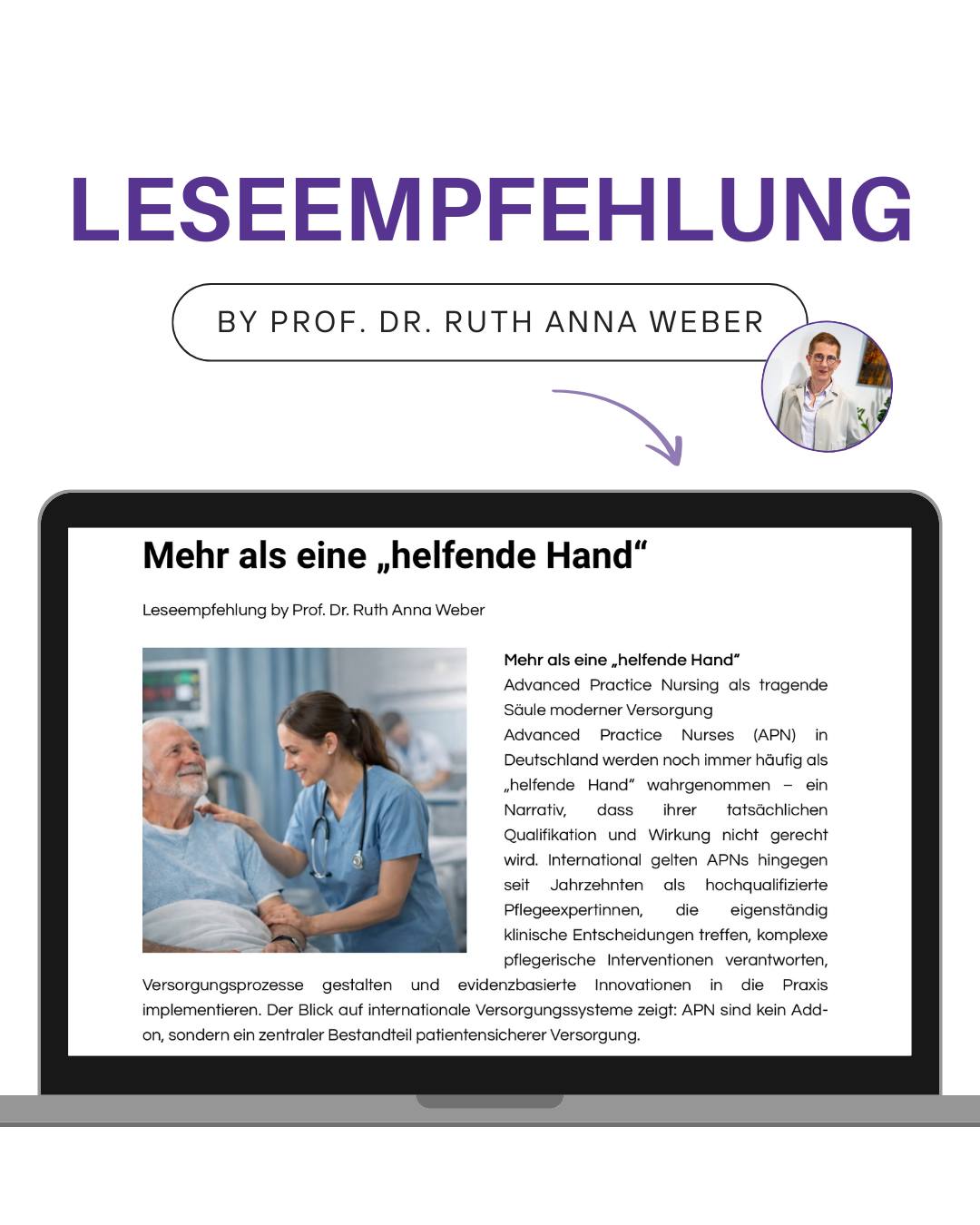 Mehr als eine „helfende Hand“.
Advanced Practice Nurses sind kein Add-on — sie sind ein zentraler Pfeiler moderner, sicherer und wirksamer Versorgung.
International längst etabliert, in Deutschland noch zu oft unterschätzt:
APNs treffen eigenständig klinische Entscheidungen, gestalten Versorgungsprozesse, implementieren evidenzbasierte Innovationen und stärken Patientensicherheit wie Teamkompetenz.
Sie verbinden Wissenschaft und Praxis, steuern Skill- und Grade-Mix, entlasten ärztliche Strukturen und machen Qualität im Versorgungsalltag konkret spürbar.
Wer APNs stärkt, stärkt nicht nur Pflege — sondern das gesamte System.
Den ganzen Blog Beitrag gibt es hier:
https://www.steinbeis-marburg.de/post/mehr-als-eine-helfende-hand
#pflege #APN #nurse
