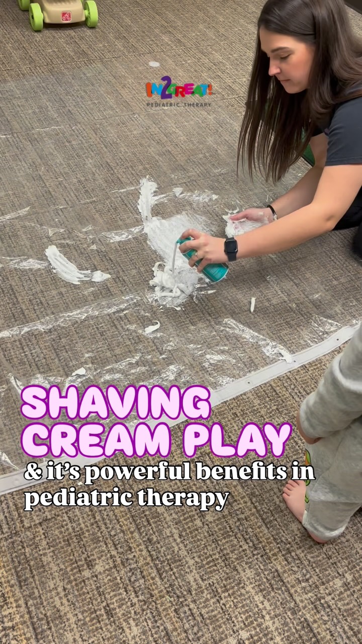 Shaving cream play might look like messy fun — but it’s doing SO much more behind the scenes 🤍
🪒 Why pediatric therapists use shaving cream in sessions:
✨ Sensory Processing
Provides rich tactile, visual, and even olfactory input to help children explore textures, tolerate new sensations, and support sensory integration.
✋🏼 Fine Motor Skills
Strengthens hands and fingers through scooping, squeezing, smearing, and finger isolation — all essential for everyday skills and pre-writing.
👀 Hand-Eye Coordination & Visual Motor Skills
Drawing shapes, letters, and designs in the foam builds coordination, visual tracking, and early writing foundations.
🧠 Emotional Regulation
Messy play can be incredibly calming, helping reduce anxiety and support emotional regulation in a fun, pressure-free way.
🗣️ Cognitive & Language Development
Used for pre-writing practice, hiding & finding objects, sight words, and speech sound practice.
🎨 Creativity & Imagination
From tire tracks to silly faces, shaving cream becomes an open canvas for imaginative play.
✨ How we use it in therapy:
• Sensory bins & toy searches
• Pre-writing on trays or mirrors
• Speech & language activities
• Driving cars, building “snow,” or free play exploration
Fun, low-cost, and incredibly effective — shaving cream is more than just play 🤍
#SensoryPlay #MessyPlay #in2greatpediatrictherapy #PlayBasedTherapy #TherapyThroughPlay