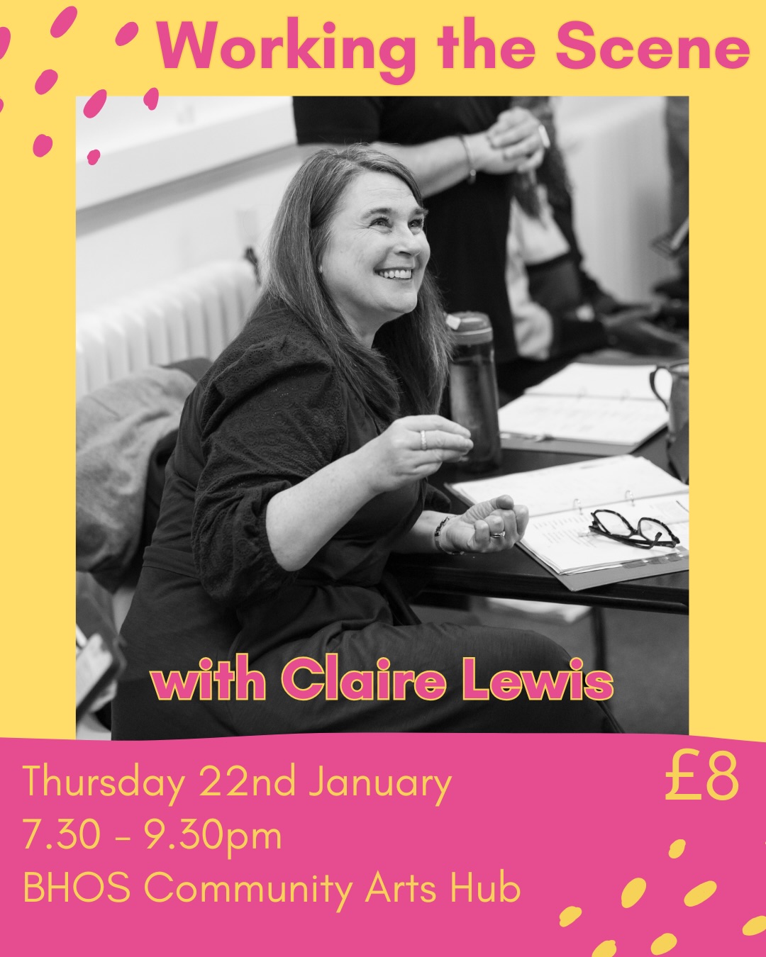 Introducing our 2026 workshops! First up is Claire Lewis with ‘Working The Scene’ where you’ll learn the skills to bring scenes to life. Spaces limited so don’t miss out!
🗓️ Thursday 22nd January
⏰ 7.30 - 9.30pm
📍 BHOS community arts hub
💸 £8
📧 claire.lewis@sky.com
#bhoscommunityartshub