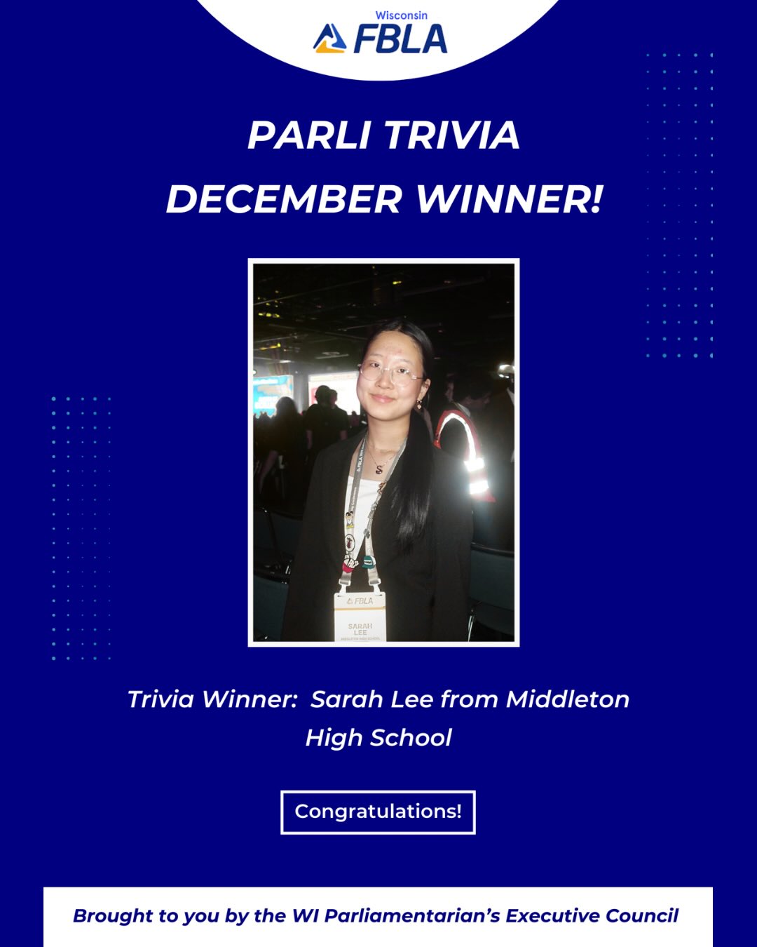 Congratulations Sarah Lee!
You can find the January Parli Trivia at the LinkTree in our bio or at the QR Code! Good luck this month!