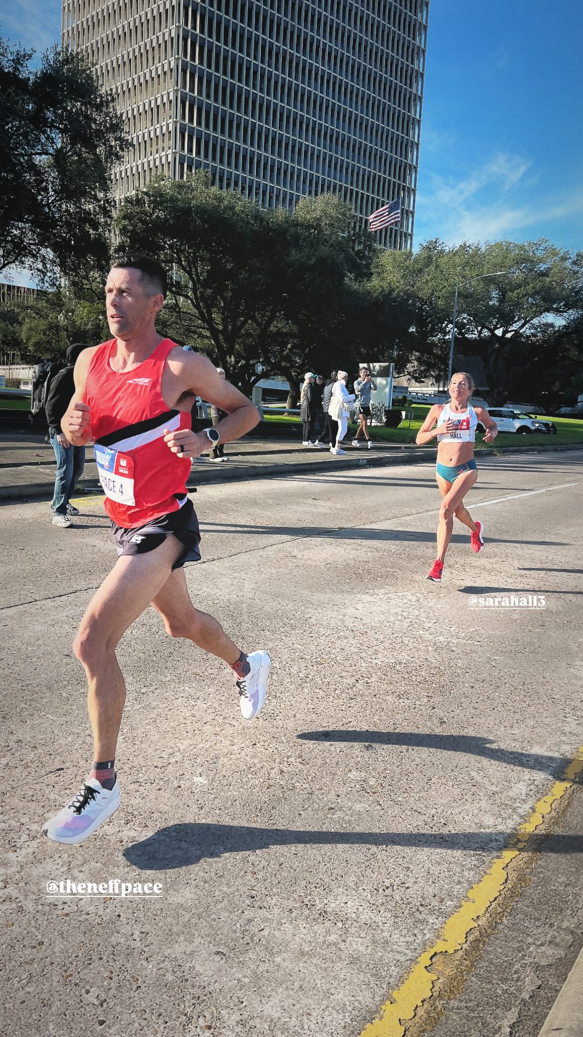 The Race for Masters 🏆
The number one question I got before Sunday was, “Are you racing or pacing?” My answer is always BOTH—because at some point the gloves have to come off, the competitive nature must take over, the shark smells blood. It’s survival to finish a marathon, and without some fight in you, it’s not possible.
I ran smooth to the Memorial Park tunnels around mile 22 with @callirianne and her husband @nickhauger12. With no other women in sight, it looked like a safe win for Calli and a special final stretch to share with Nick. With some tightness creeping in, a few weeks out from 100k, and pure happiness over the day, I let off the gas and coasted to the finish of @chevronhoustonmarathon.
What we didn’t know was that @sarahall3 was back there doing Hall things—on the hunt of her life after her own pacing work, with an open script and no obligations or expectations. Rather than shut it down, she closed nearly a two-minute gap on me, caught me jogging, and lit a fire under my ass like I’d been hit by a freight train.
I thought I had my own race won—the race for top official masters runner (40+)—but then came Sara. I quickly became part pacer, part racer. There was even a faint possibility we could reel Calli back in. Nothing is guaranteed in the marathon, not even a two-minute gap with a mile to go. And hello—do y’all remember London Marathon COVID edition?! Hall closed a 40-second gap on Chepngetich to take second in a 2:22:05 PR. Never give up. That’s what I knew was running through Sara’s mind, and now it was in mine too.
One of my best marathons was the 2020 @marathonproj, where I paced Sara all the way to a 2:20:32. As I jogged along the finish chute trying to stay out of the breaking-the-tape photos (media later cropped my head out), I both proudly and frustratingly watched my own PR roll up on the clock. I was fresh. I had pop. I had more fight. To this day, I’m not sure what time I left on the table. Three weeks later I broke the 30-year-old Canadian 50km record in 2:51, and I wouldn’t change that story for anything.
So Sara already had one up on me—we’ll call it even now.
#houstonmarathon @altrarunning #marathon