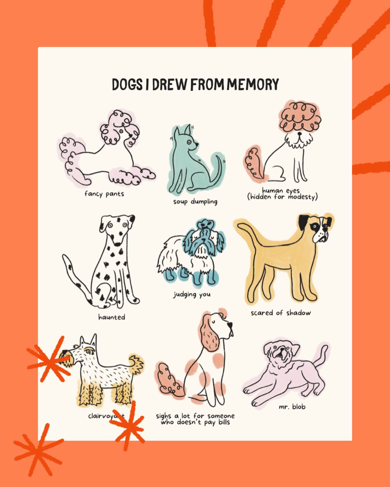 ✨ dogs I drew from memory ✨
alternate titles:
· dogs that came to me in a dream
· sleep paralysis demons
· dogs my dog told me about
#DogsOfInstagram