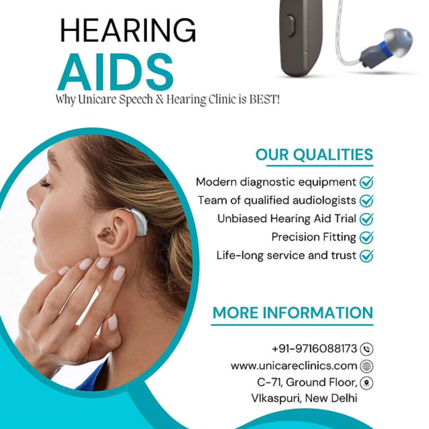 Choosing the right hearing clinic changes lives. At Unicare Speech & Hearing Clinic, Vikaspuri, West Delhi, we combine compassionate care, expert audiology, and the latest hearing aid technology to ensure the best outcomes for you and your family. Read more about why patients trust us and how we guide you from assessment to follow-up care. https://wix.to/t6vwuaE
#HearingCare #HearingAids #Audiology #UnicareClinic #Vikaspuri HearingHealth