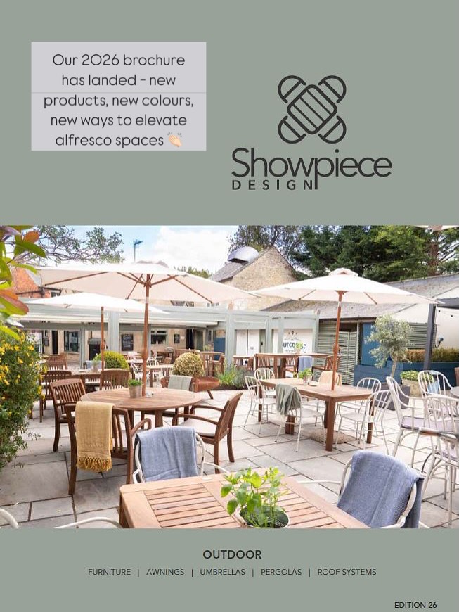 Our 2026 brochure is here ✨
Packed with new products, fresh colourways and smart solutions for hospitality outdoor spaces - from budget-friendly and durable polypropylene seating and maintenance free wood-effect aluminium tables, to statement rope sofas, vibrant blues, soft greens and terrace-lifting boho parasols.
Whether you’re refreshing for the season ahead or planning year-round alfresco spaces, this edition is all about design that works harder for hospitality whilst looking great.
Click the link in our bio to download the 2026 brochure now.
#alfrescodesign #hospitalitydesign #outdoorfurniture #commercialfurniture #contractfurniture #gardenfurniture #terraceinspo #gardeninspo #pubgarden #restaurantterrace #hoteldesign #pubdesign #restaurantdesign #umbrellas #retractableroof #roofsystem #awning #parasol