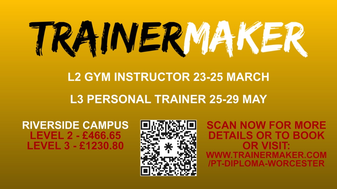 New course dates released for Worcester Uni. Huge savings for students of the Uni too! #gyminstructor #personaltrainer #worcester #fitness