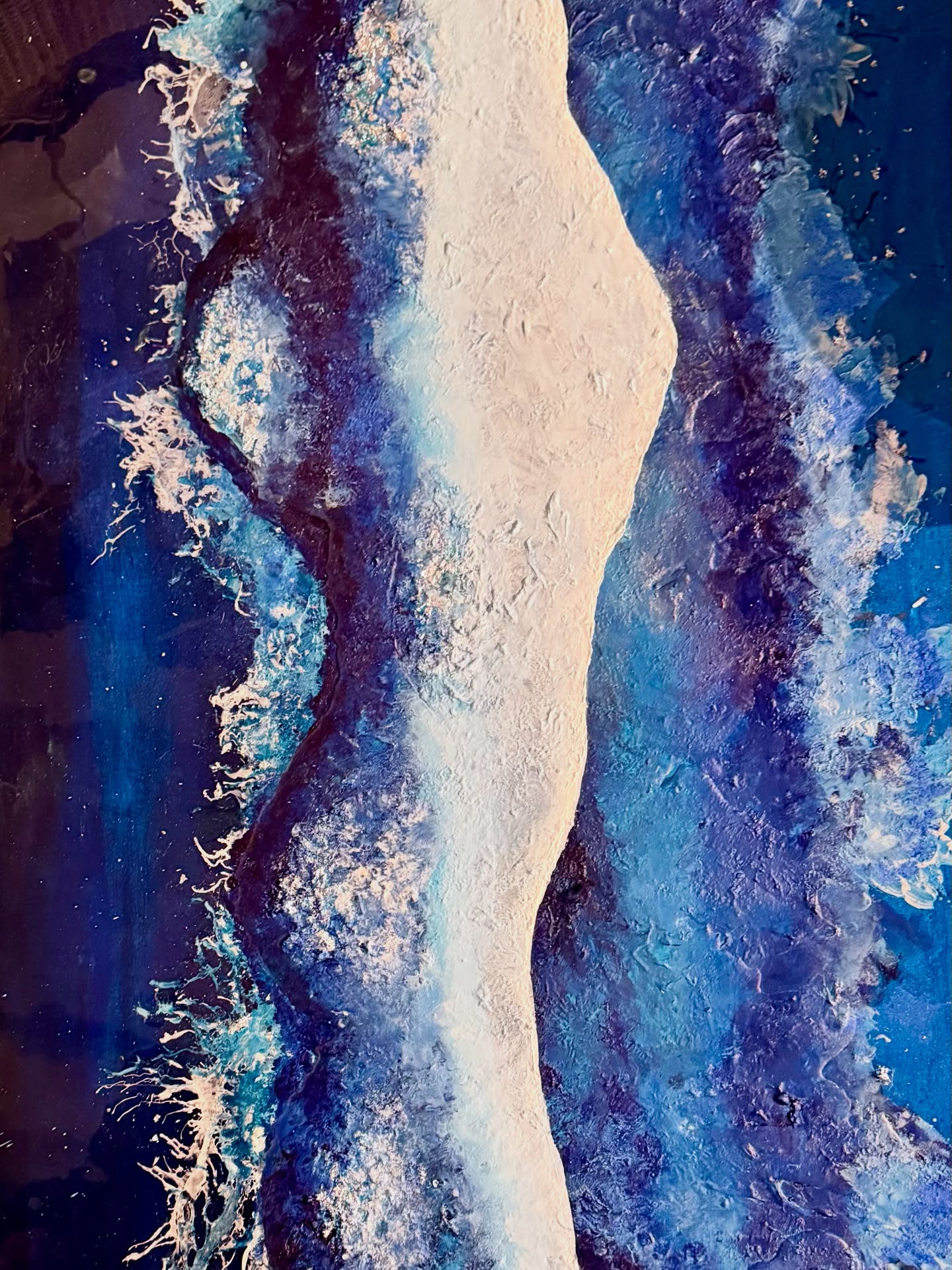 Work in progress, 24x36, Acrylic & resin on canvas. @justinegiorart