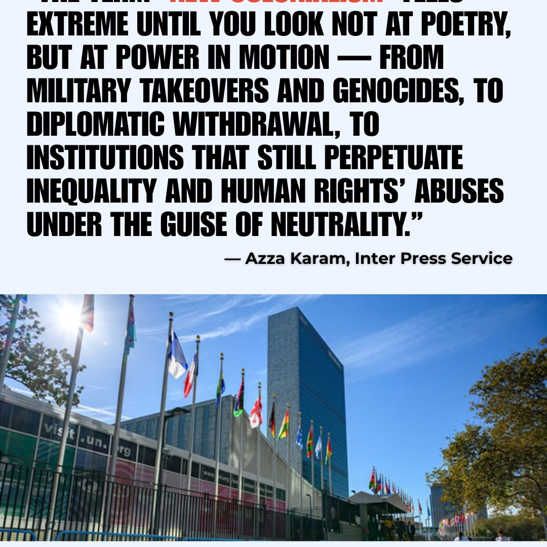 Colonialism persists in the way powerful states project influence, intervene militarily, withdraw support from global cooperation, and overlook the voices of the Global South. This article examines how so-called ‘neutral’ foreign policy can perpetuate colonial dynamics under new guises, undermining sovereignty and accountability while benefiting entrenched interests. Real global cooperation must be rooted in equity, shared decision-making, and dismantling power hierarchies, not preserving them. https://bit.ly/3NqX152
#NewColonialism #GlobalJustice #Power #JusticeNotCharity #EndColonialism #EquityInGovernance #GlobalSolidarity #ForeignPolicy #StructuralChange #JusticeMovement #HumanRights #GlobalSouth #DismantleEmpire #Accountability