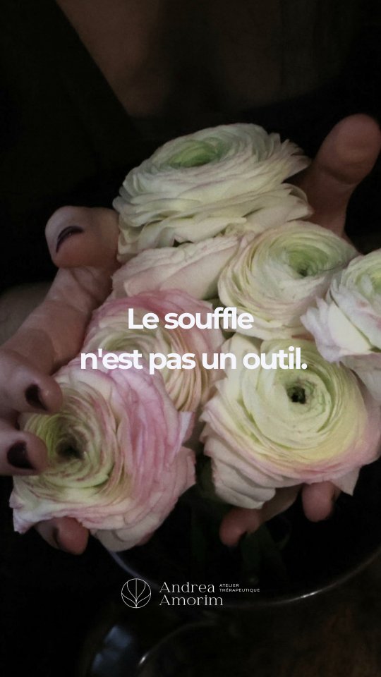 Même dans les pratiques du travail du souffle les plus codifiées, il reste toujours quelque chose qui échappe. C’est précisément cette zone d’échappée qui fait du souffle une interface, et non un outil.
Un outil obéit.
Le souffle, lui, répond.
Et cette réponse n’est jamais uniquement technique. Elle est tissulaire, nerveuse, énergétique, mémorielle. Elle informe le corps bien avant que le mental ne comprenne.
On pourrait dire que la respiration agit comme un champ de permission. Elle n’impose rien.
Elle autorise l’émergence.
C’est pour ça que deux personnes respirant exactement au même rythme peuvent vivre des expériences radicalement différentes. Ce qui agit n’est pas la forme, mais la qualité de présence à ce qui est là, à ce qui est figé, retenu, évité.
C’est aussi pour cette raison que, dans mes accompagnements, le travail du souffle est toujours présent, souvent très tôt dans le processus. Parce qu’il ouvre un passage. Parce qu’il permet d’entrer en relation directe avec son énergie de vie, ses ressources, sa capacité à sentir et à se réguler.
Tôt ou tard, lorsque l’on souhaite réellement se rencontrer dans une approche corporelle, somatique ou énergétique, il devient nécessaire d’apprendre à travailler avec le souffle.
Si tu souhaites en savoir plus sur mes accompagnements, tu peux me retrouver sur www.andreaamorim.ch