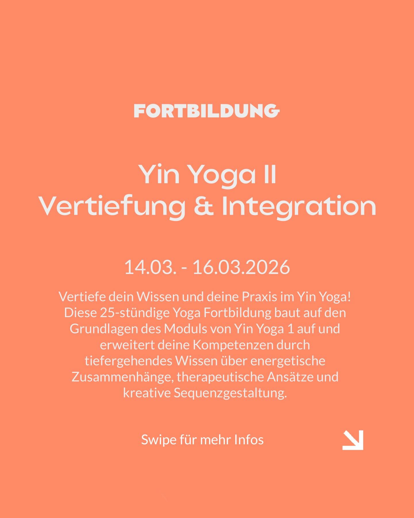 YIN YOGA II – Vertiefung & Integration ✨
📅 14.–16.03.2026 | 25h Fortbildung
Diese Weiterbildung baut auf Yin Yoga I auf und vertieft dein Verständnis von Yin Yoga auf körperlicher, energetischer und therapeutischer Ebene.
Du lernst, wie du mit Yin Yoga gezielt Nervensystem & Faszien ansprichst, Sequenzen klarer strukturierst und deine Schüler:innen sicherer und differenzierter begleitest.
Für Yogalehrende mit Yin-Grundlagen, die mehr Tiefe, Präzision und Integration in ihren Unterricht bringen möchten.
⚡️ Kleine Gruppe · praxisnah · integrativ · Jetzt Platz sichern
🔗 Buchung über den Link in der Bio
#yogalaborberlin #yoga #yinyoga #fortbildung #berlin