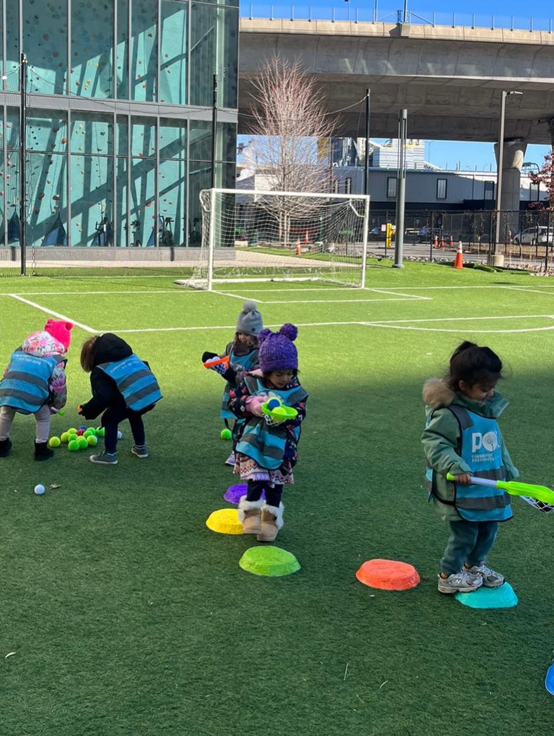Lacrosse Lesson with Coach Petey 🥍 It worked our hand–eye coordination, bilateral coordination, and problem-solving.