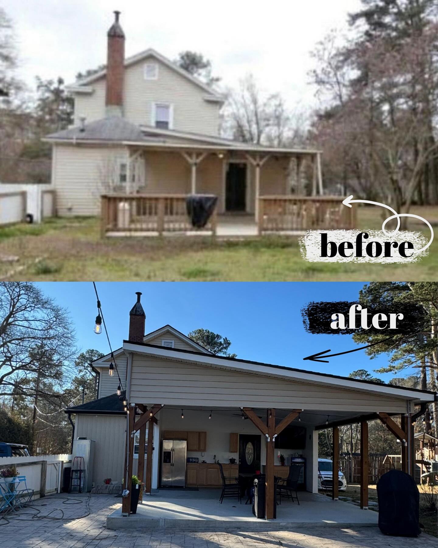 Stunning transformation! 🤍 #beforeandafter #exterior #homeremodelingideas #contractingcompany