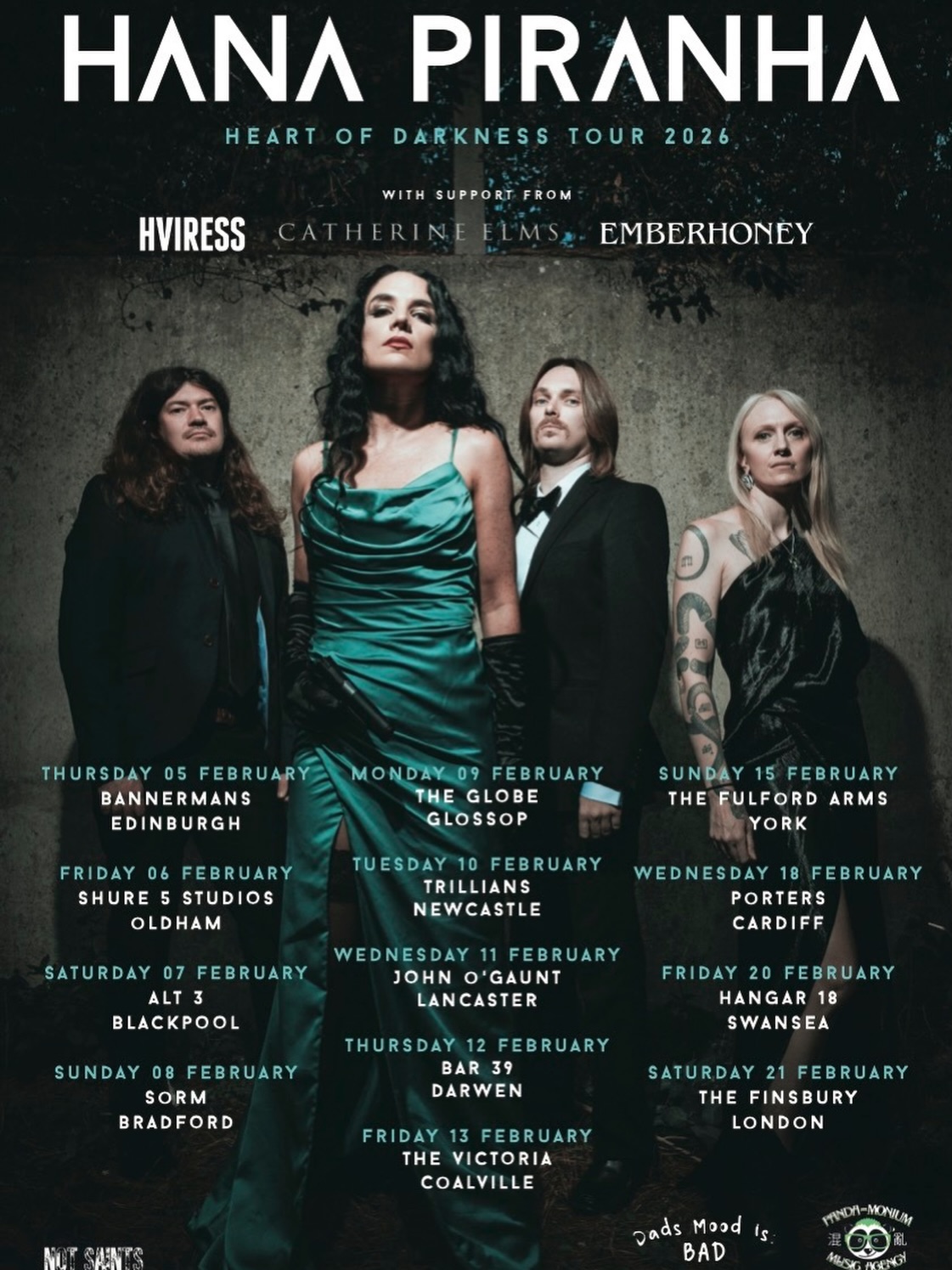 Join us in the 𝕳𝖊𝖆𝖗𝖙 𝖔𝖋 𝕯𝖆𝖗𝖐𝖓𝖊𝖘𝖘 𝕿𝖔𝖚𝖗 🖤
🎫 Link in profile
Support from...
@catherineelms
@emberhoney
@hviressband
#uktour #rock #altrock #tourlife #alternativerock