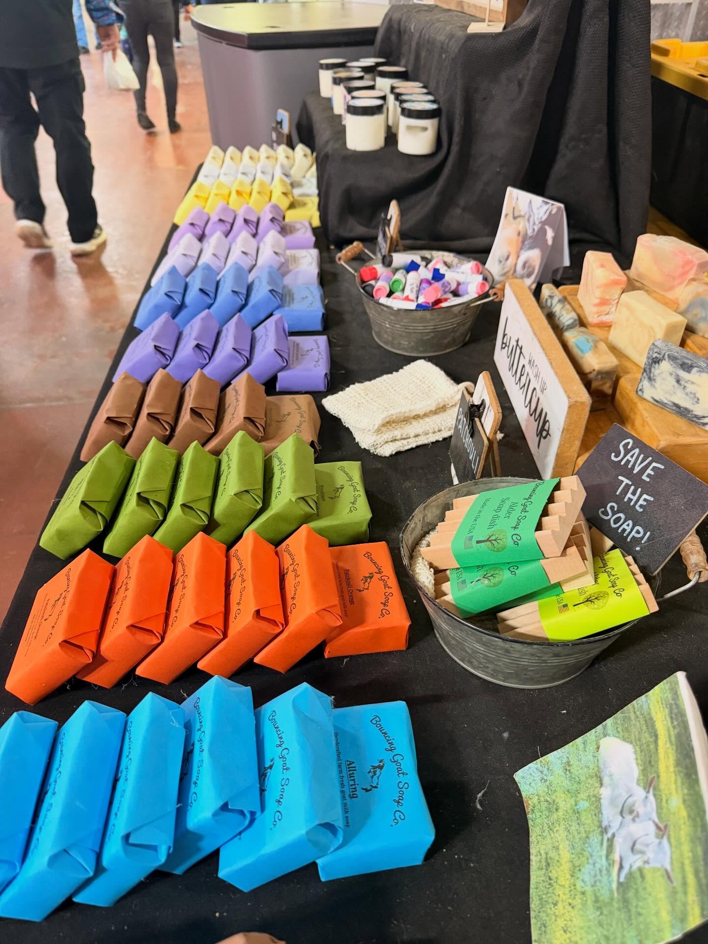 2026 Pennsylvania Farm Show day 6....Farm Show opens daily at 8:00. I've been trying to post this since then. Inventory is getting low but tables are still filled.
Today is Veterans Day. Stop by and get 20% off your purchase. #pafarmshow #goatmilksoap