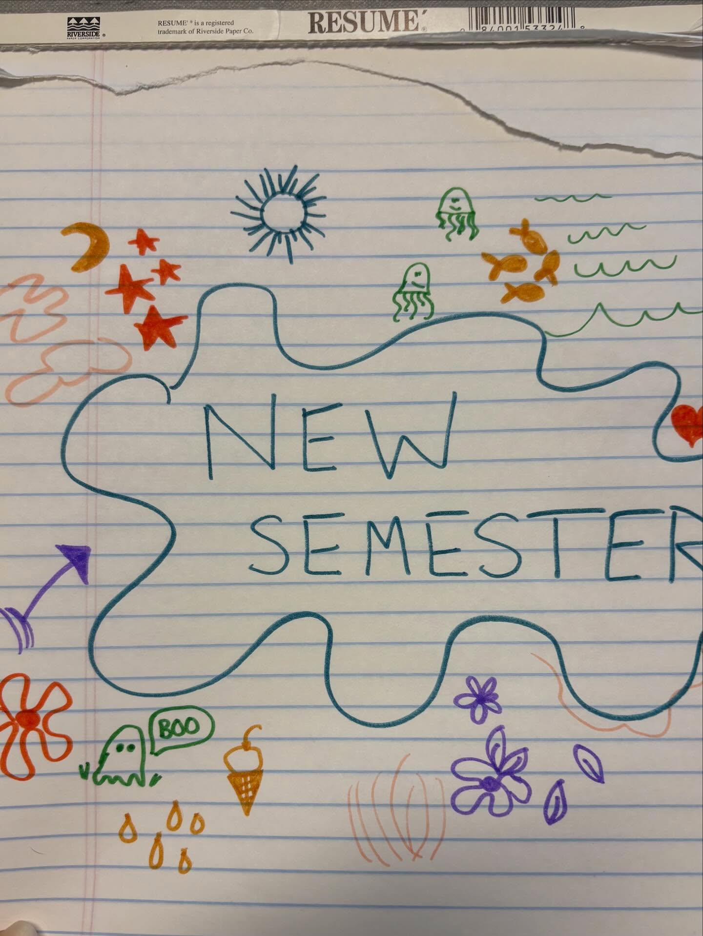 Someone asked me recently what I was doing about AI and here is my answer: I am making and consuming human art. I am going low tech whenever I can—and loving it.
Feeling very human this week. New semester, handwritten notes, highlighted poems, delightfully messy cork boards and even messier hair. And that view of the bio lab on campus from outside brings me so much joy. 😍